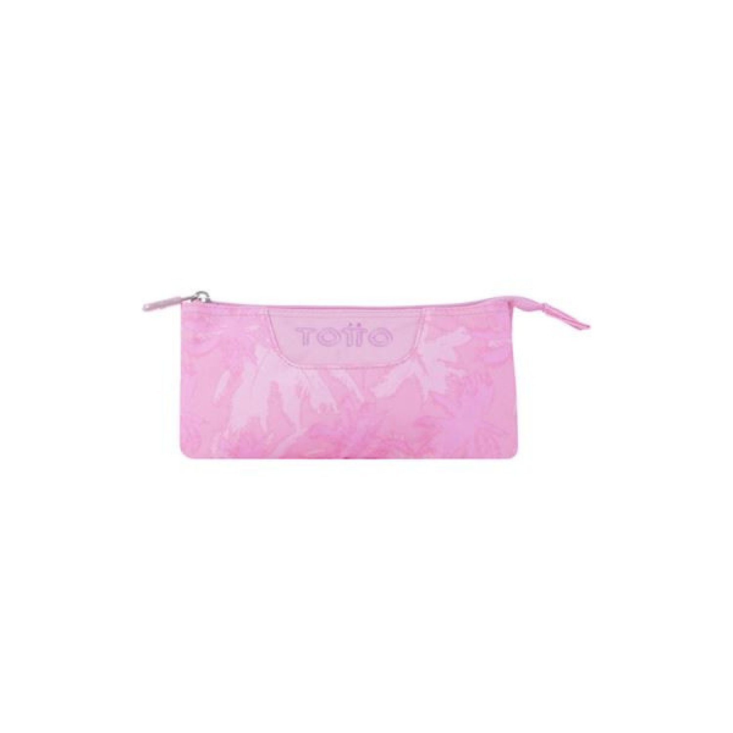 Totto · Estuche Escolar · 3 Compartimentos · Diseño Palmeras Rosas