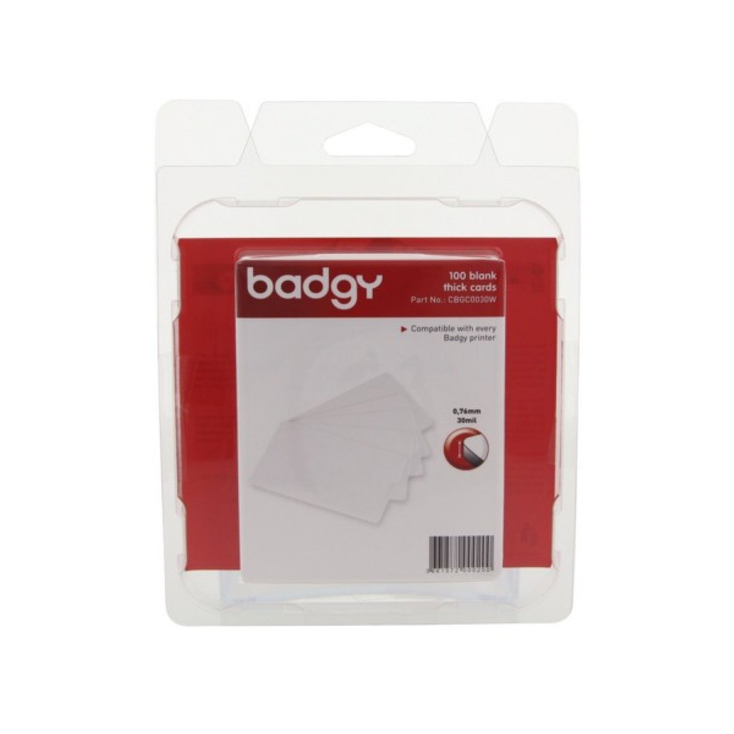 Badgy · Pack 100 Tarjetas PVC · Material Oficina · CBGC0030W