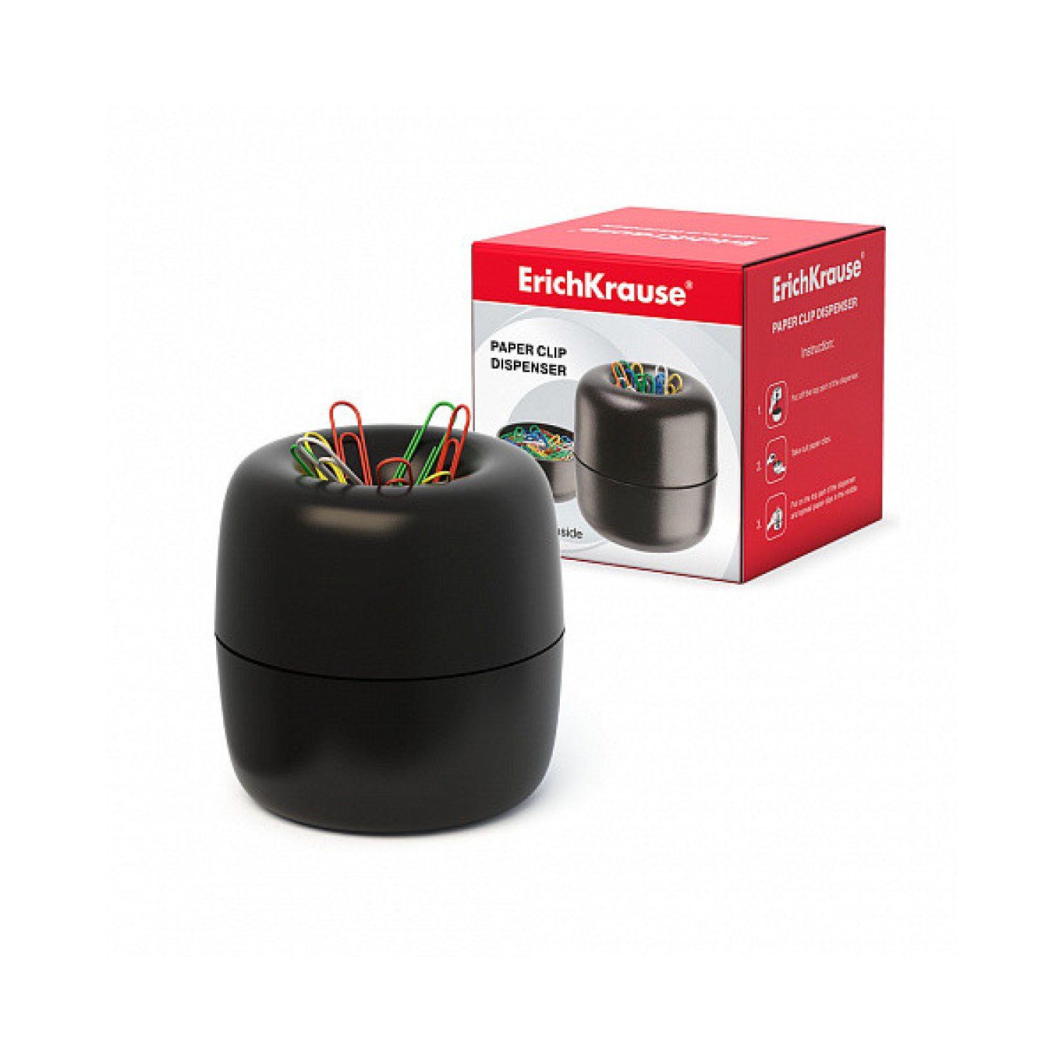 Erich Krause · Dispensador de Clips · 30 Clips de Colores Variados
