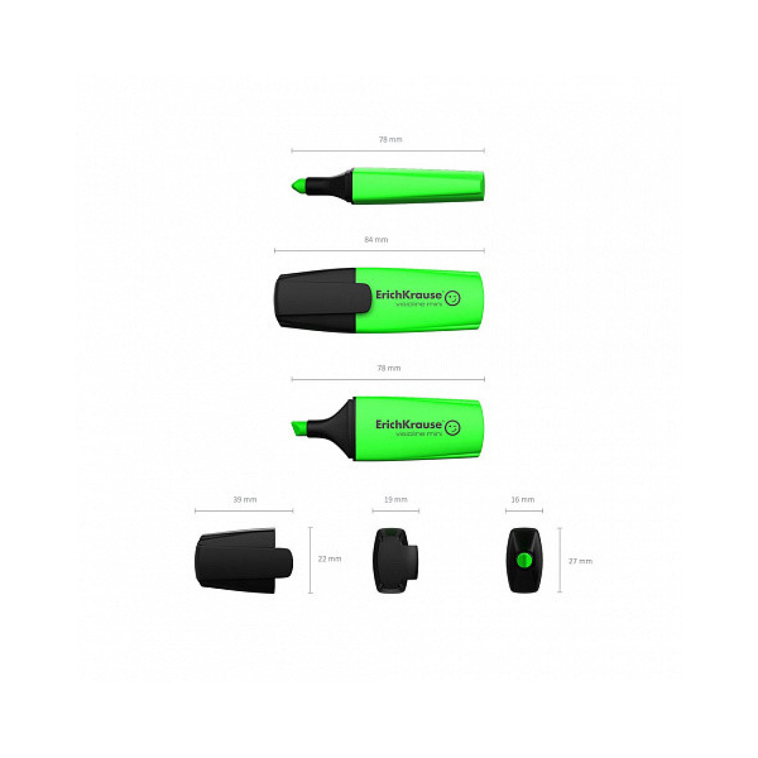 Erich Krause Visioline Mini · Rotulador Fluorescente · Verde
