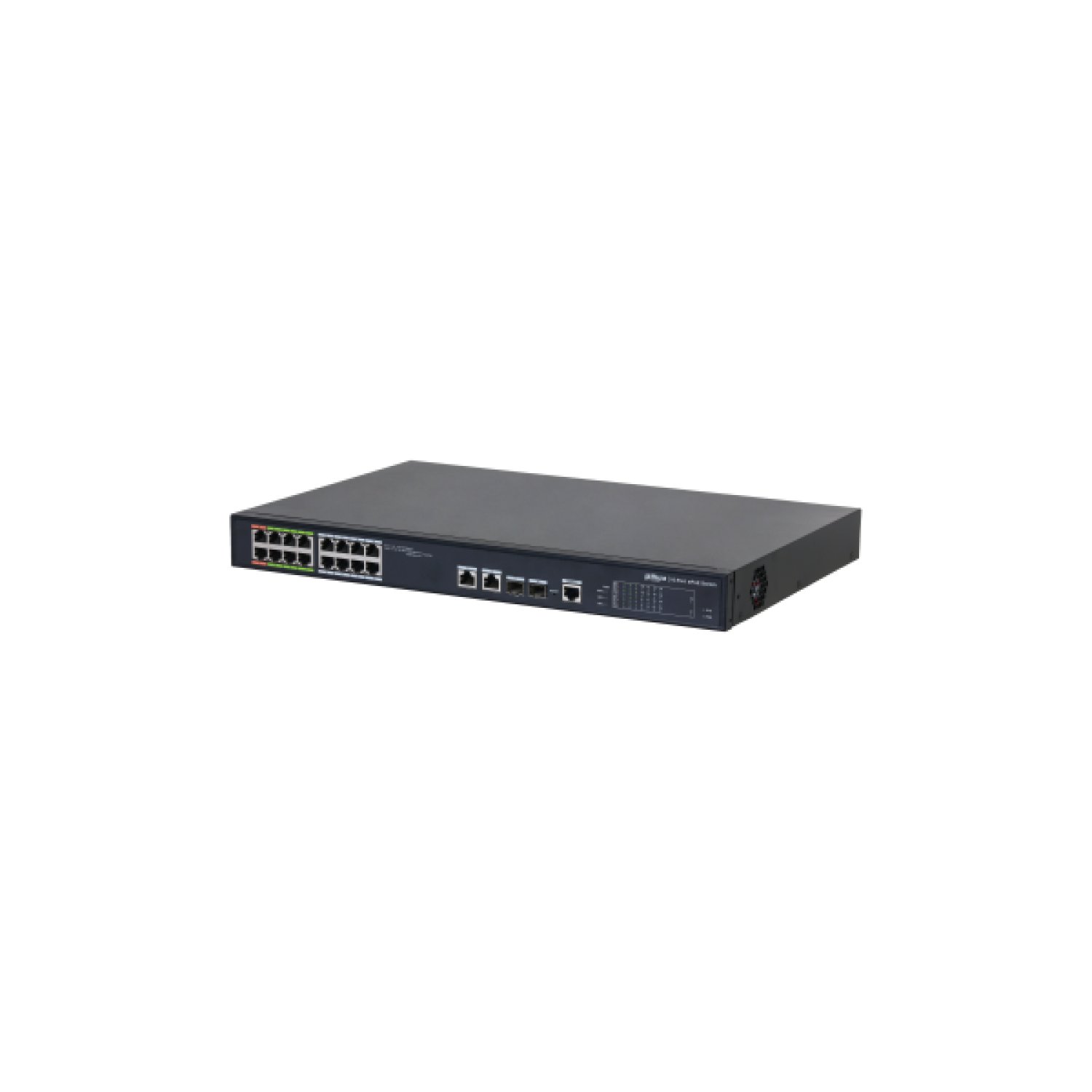 Dahua Switch L2 ePOE · 16 Puertos 10/100 · 8 ePOE/EOC + 8 POE · 2 Uplink Combo Gigabit/SFP