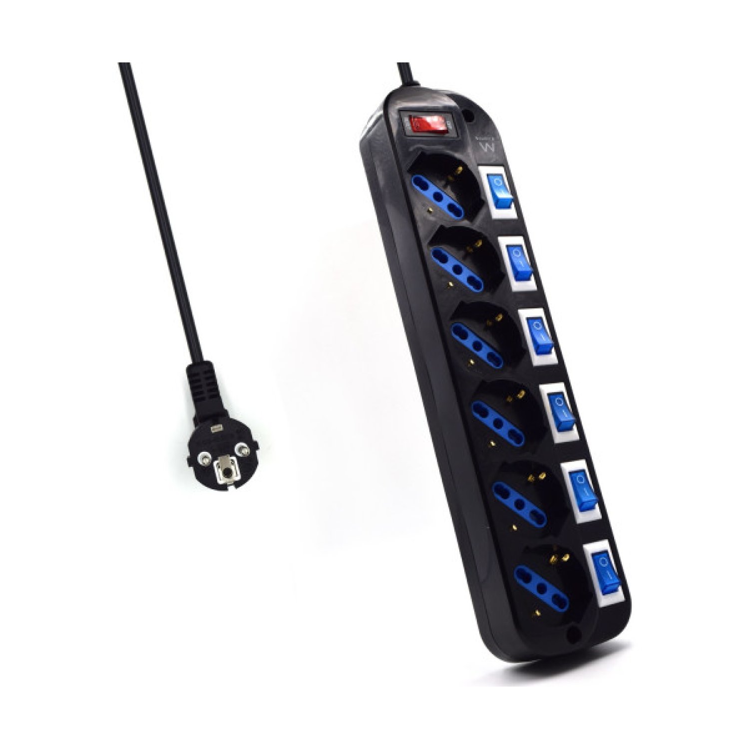 Ewent EW3851 · Limitador de Tensión · 6 Salidas · 220V · 1,5m · Negro