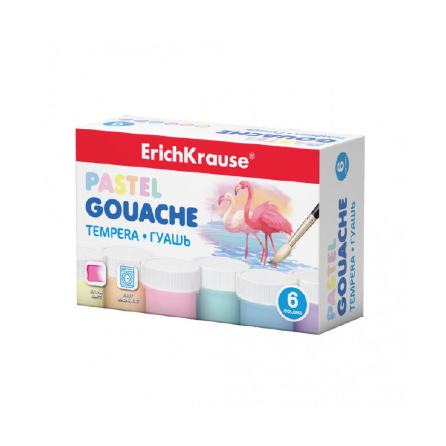 Erich Krause · Gouache Pastel · 6 Colores · 20ml · Caja Completa