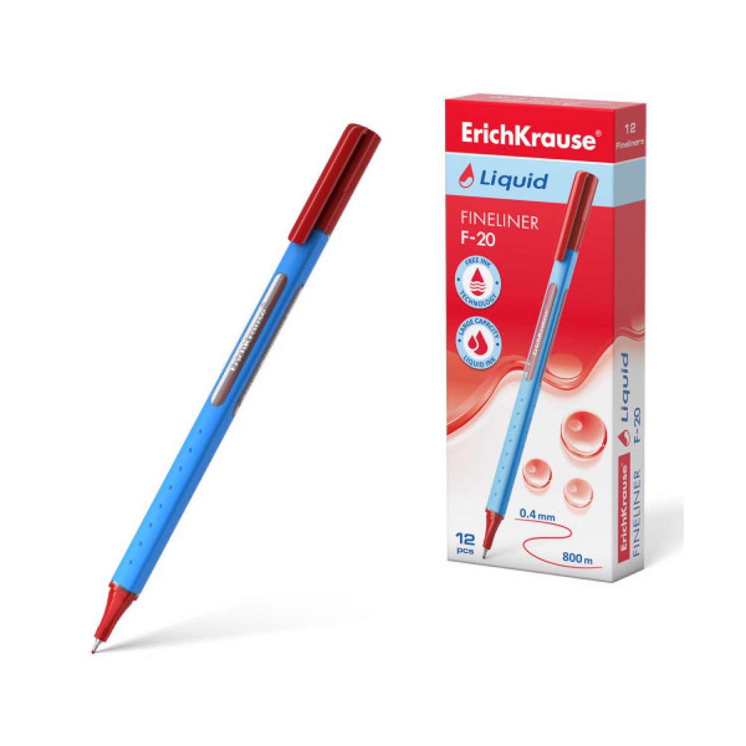 Erich Krause Fineliner Liquid F-20 · Rotulador Rojo · Tinta Líquida