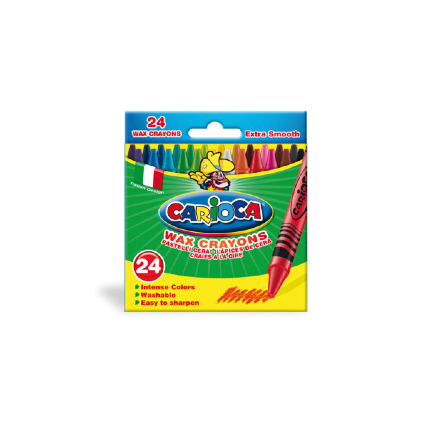 Carioca · Caja 24 Ceras Pastel · Colores Vibrantes