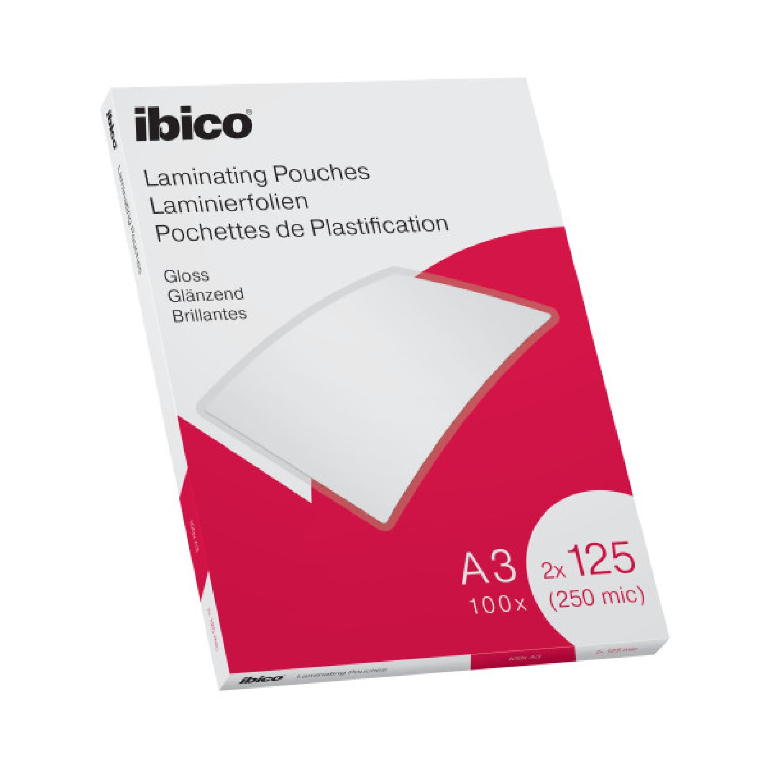 Ibico · Bolsas Plastificación A3 · 100 Unidades · 303x426mm · 125 Micras · Brillo