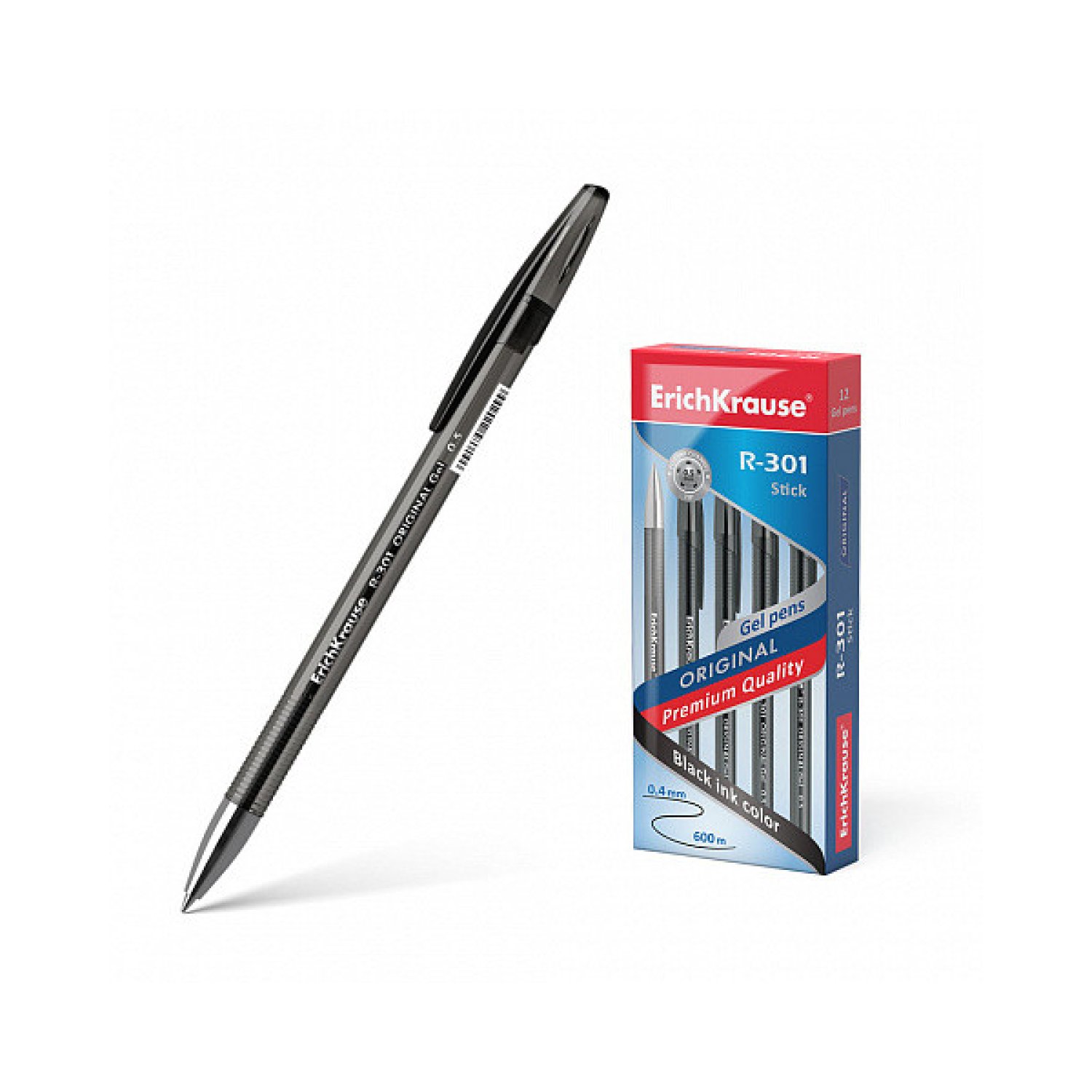 Erich Krause R-301 · Bolígrafo de Gel · 0,5mm · Tinta Negra