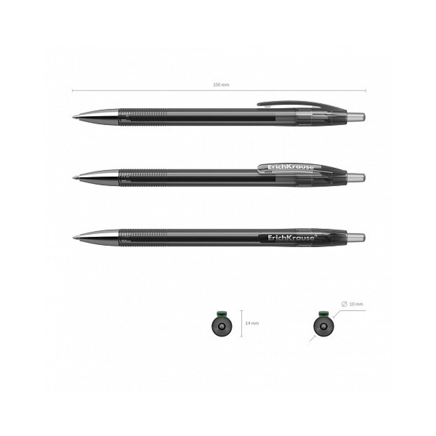 Erich Krause R-301 · Bolígrafo Gel Automático · Tinta Negra