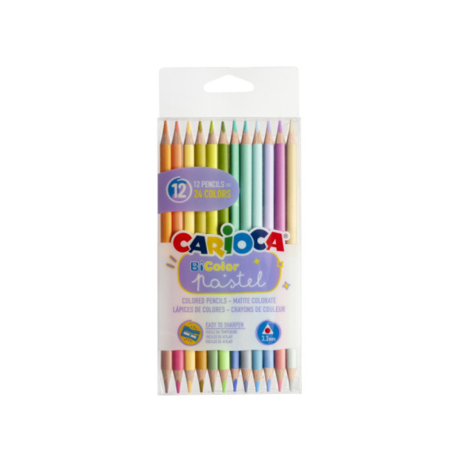 Carioca Lapiceros Bicolor Pastel · Caja 12 Unidades