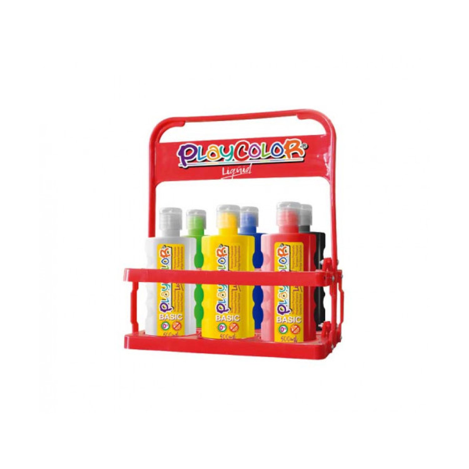 Playcolor · Témpera Líquida · 6 Botellas 500ml · 6 Colores Surtidos