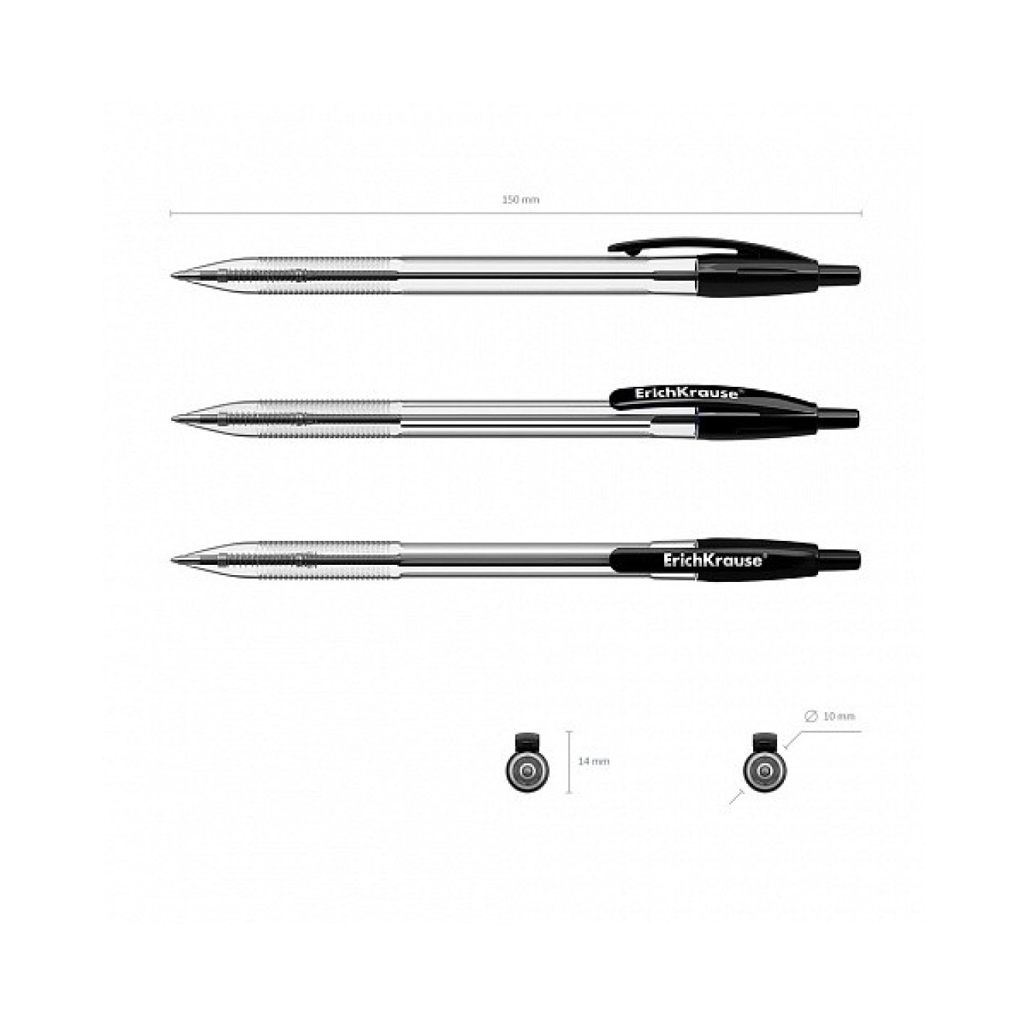 Erich Krause R-301 Classic Matic · Bolígrafo Automático · 1.0mm · Tinta Negra