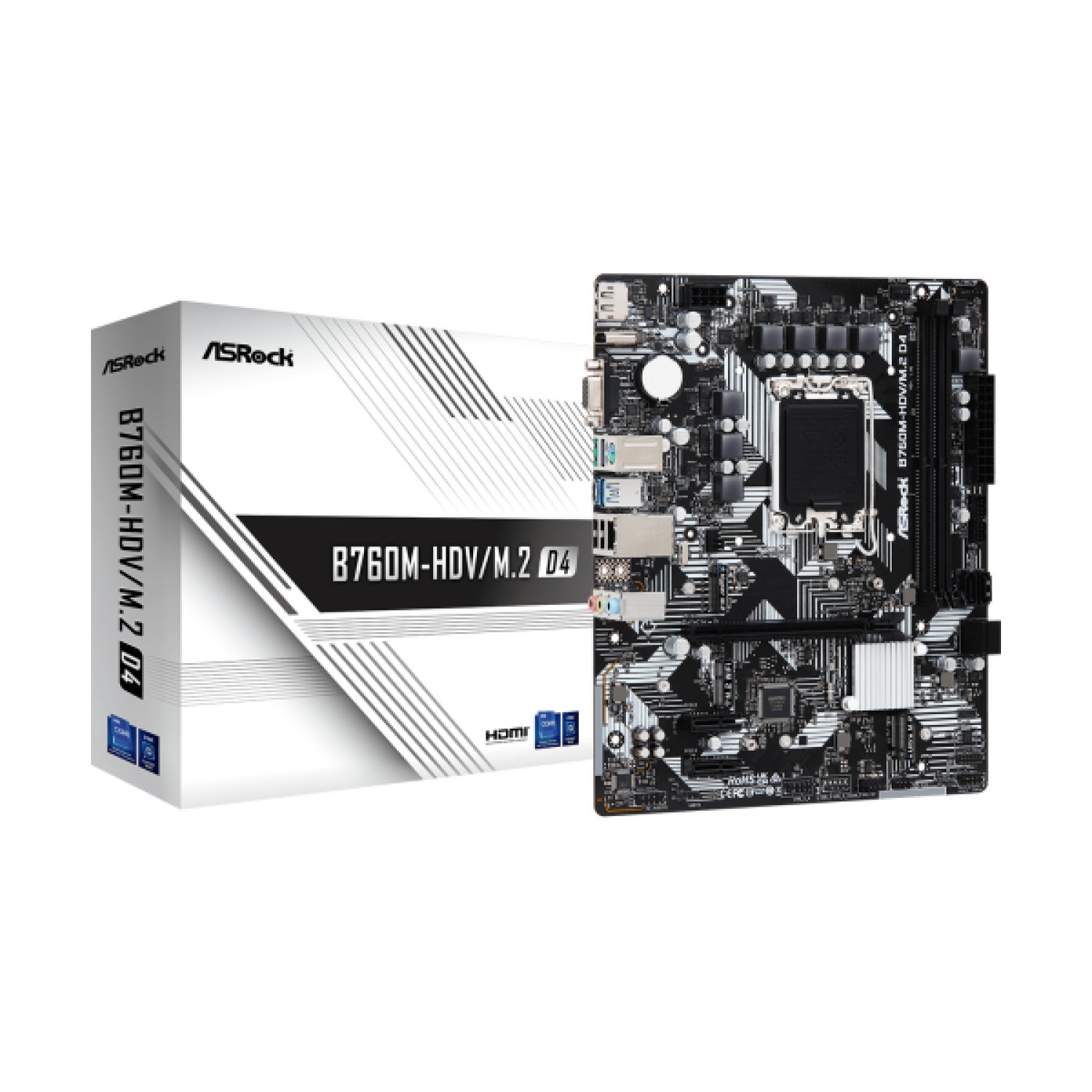ASROCK B760M-HDV · Placa Base Intel LGA 1700 · Micro ATX · DDR4 · M.2