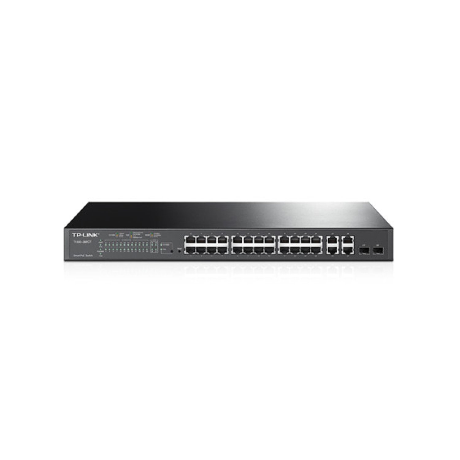 TP-Link T1500-28PCT · Switch Gestionado L2 · 28 Puertos Fast Ethernet · PoE · 1U