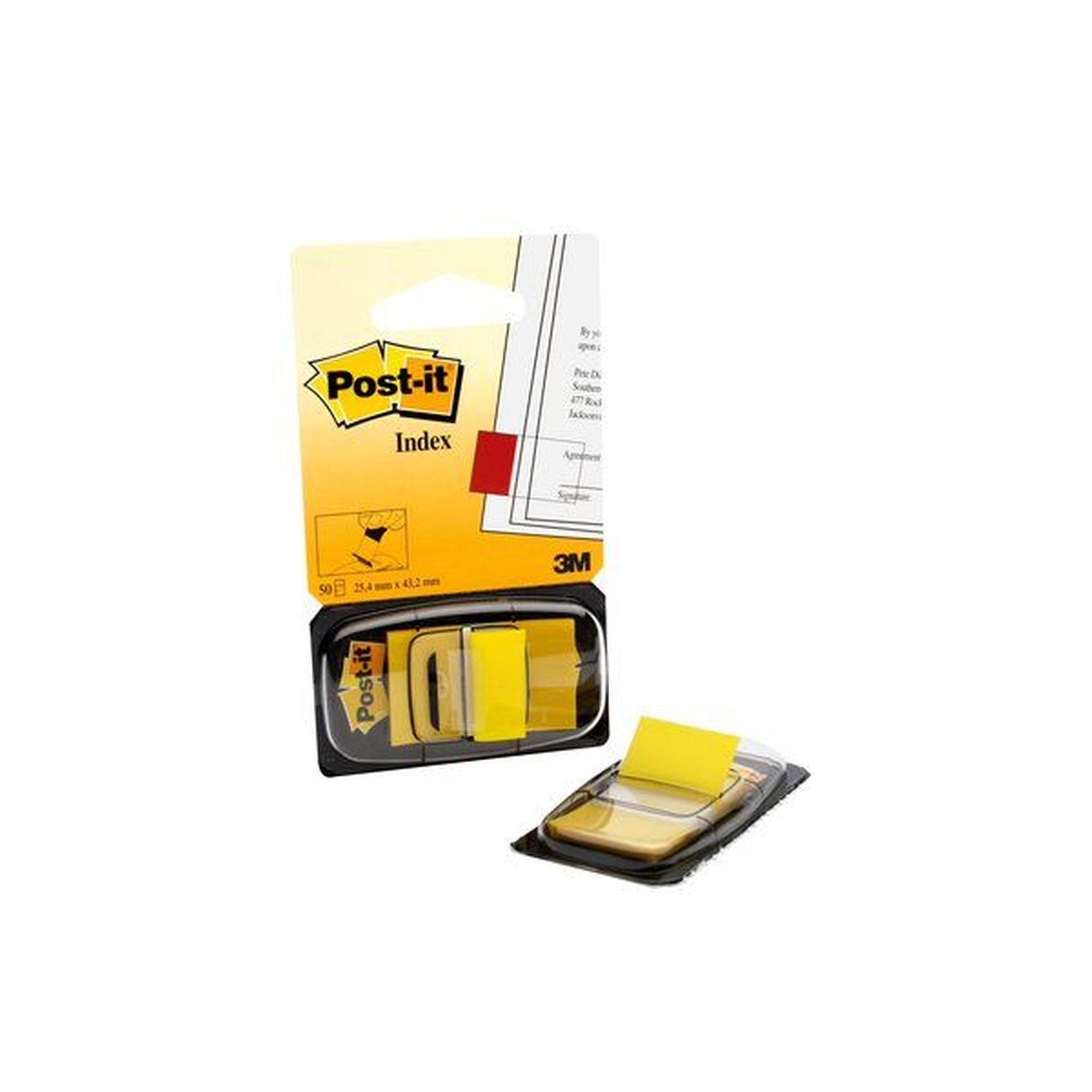 BLISTER DISPENSADOR 50 MARCADORES INDEX AMARILLO 25,4X43,2MM 680-5 POST-IT 7100102671