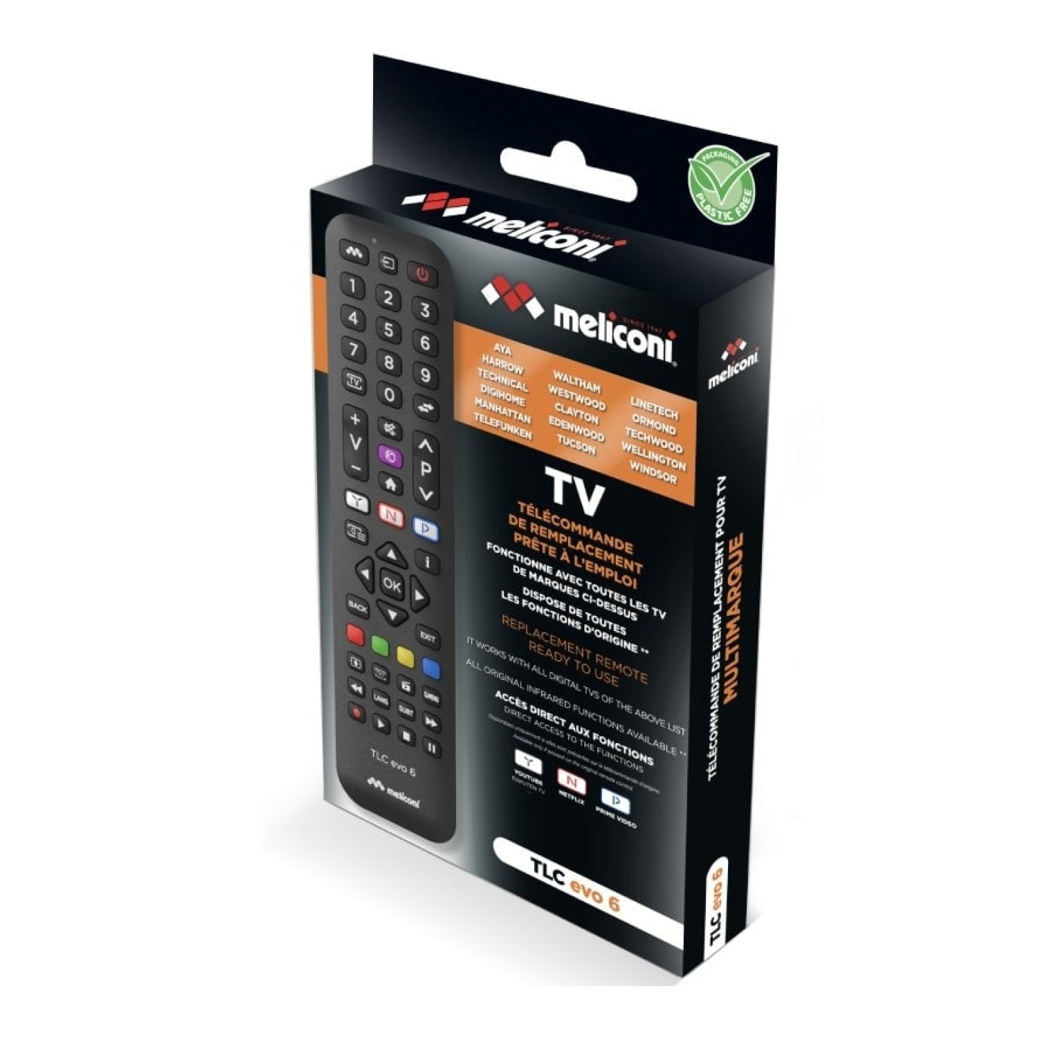 Mando Universal TLC Evo 6 pata TV/ Compatibilidad Segun Especificaicones