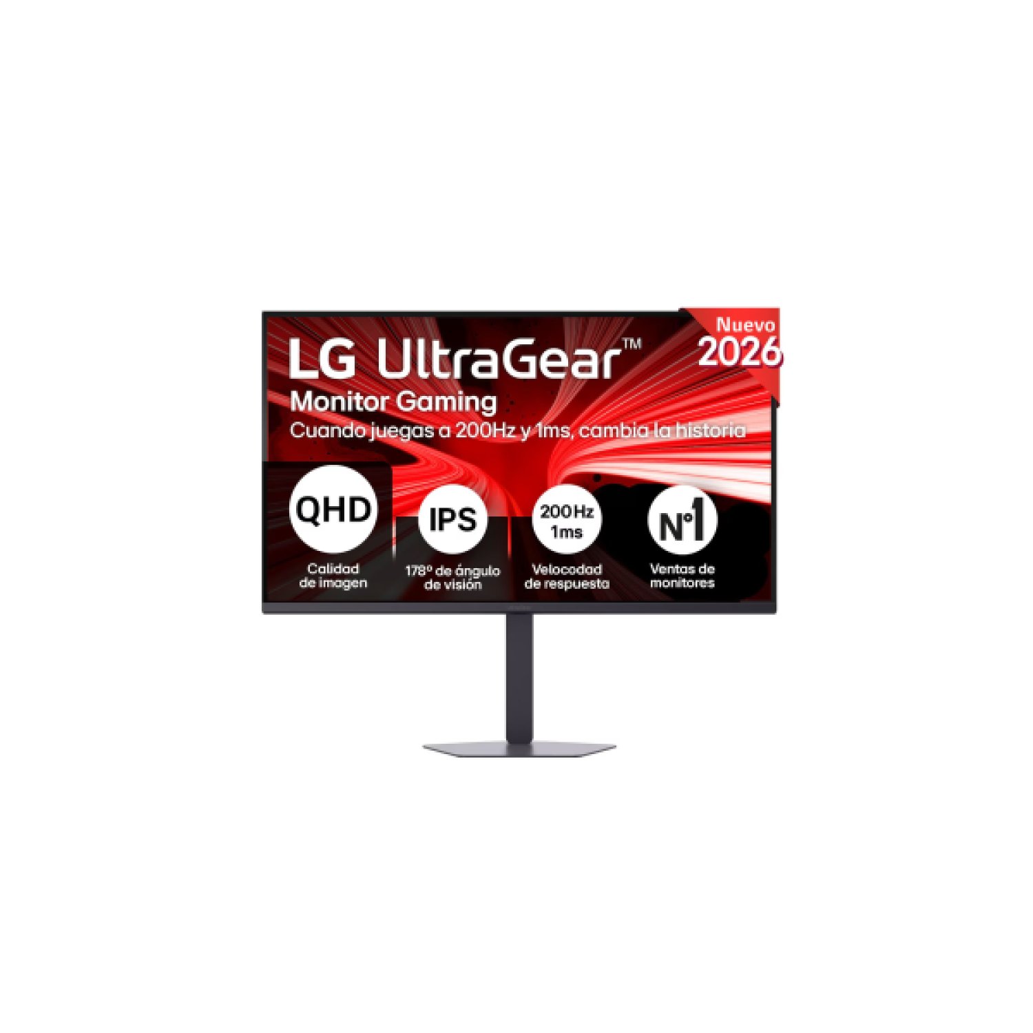 MONITOR LG, 32", 32G600A-B, 81,3 CM, 2560 X 1440 PIXELES, QUAD HD, LCD, 1 MS, NEGRO
