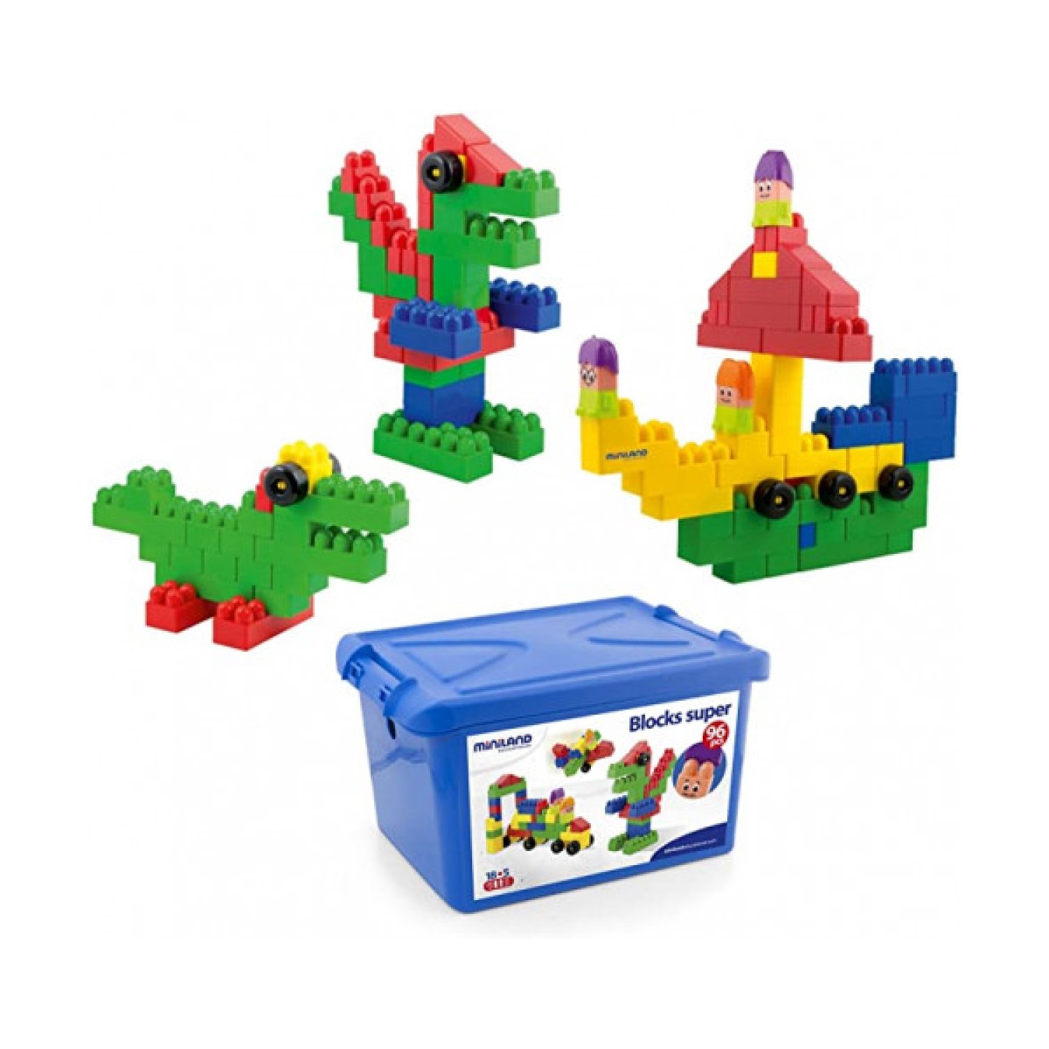 Miniland · Super Blocks · 96 Piezas · Juego Construcción