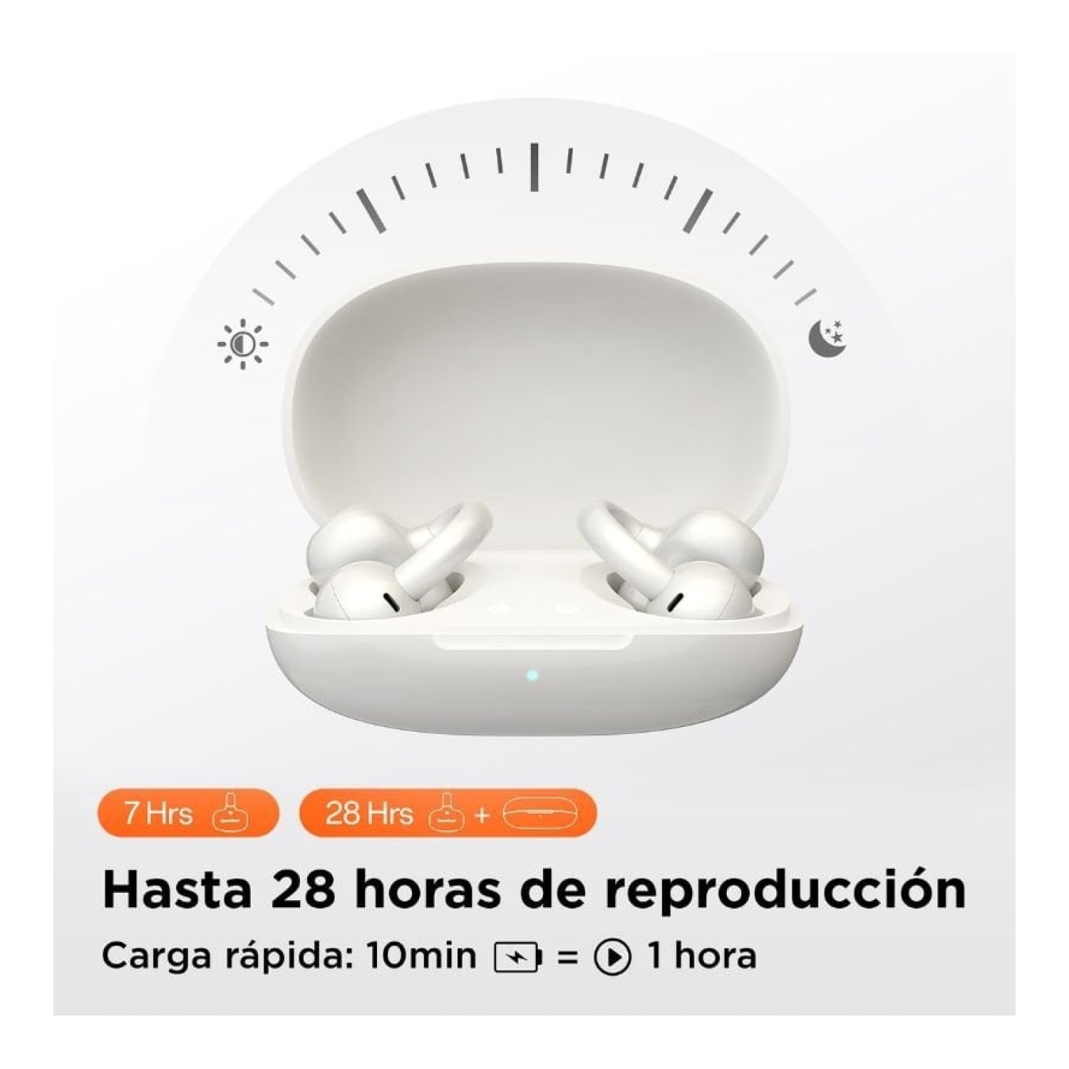 Auriculares Deportivos de Conducción Aérea OpenRock E OPACE02 con estuche de carga/ Autonomía 7h/ Blancos