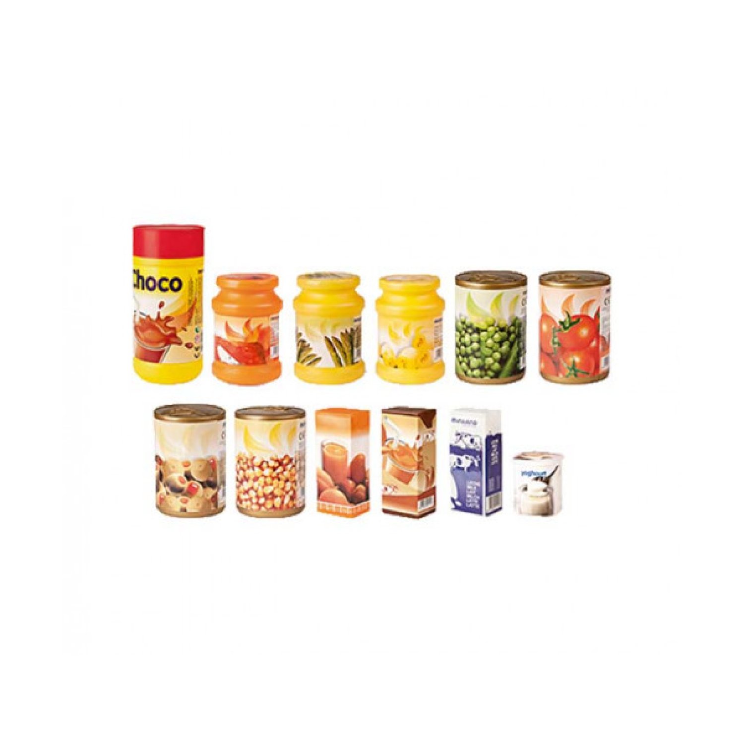 Miniland · Juego Alimentos Envasados · 12 Piezas · Juego Educativo