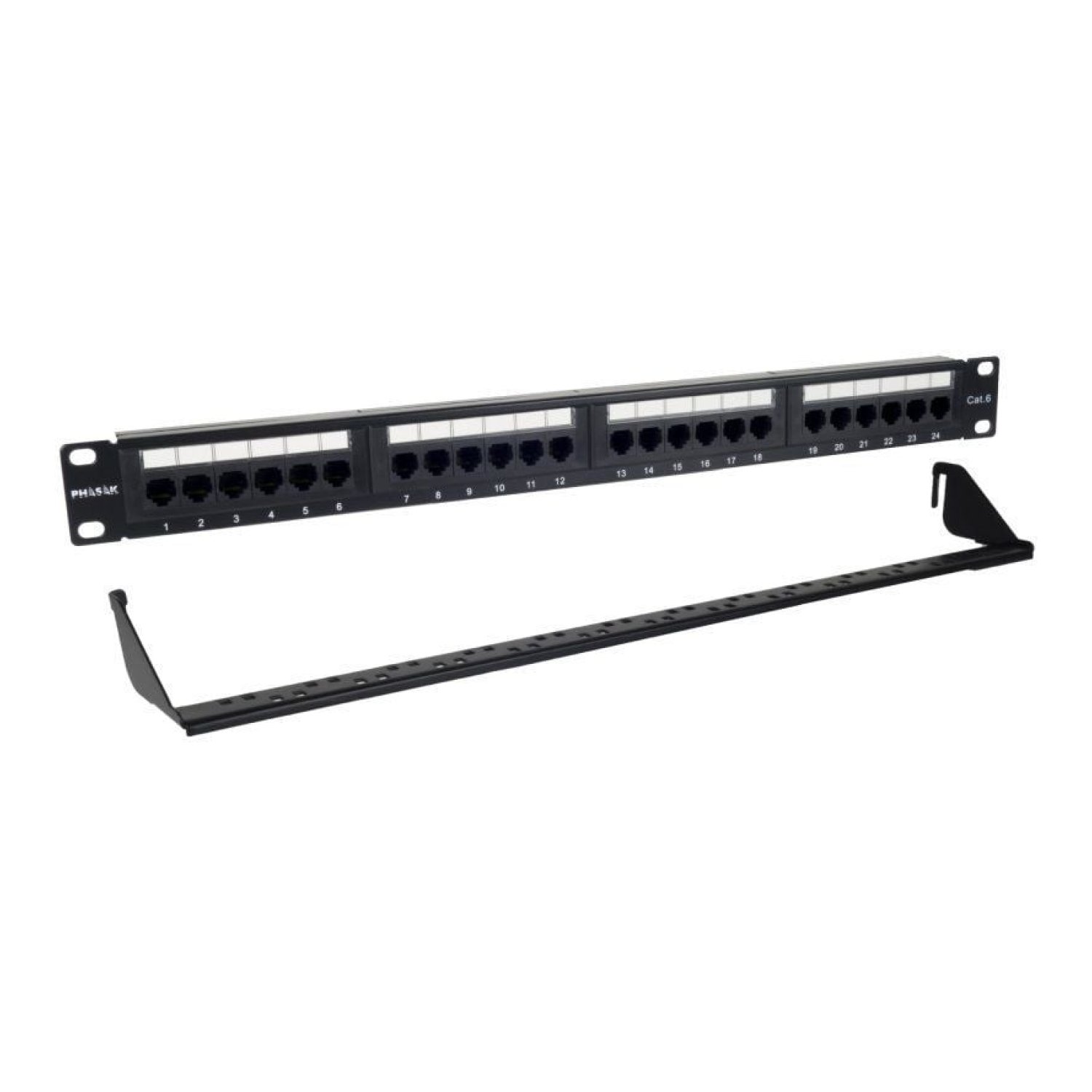 Phasak Patch Panel Cat.6 · 24 Puertos · 1U · Gestión de Cables