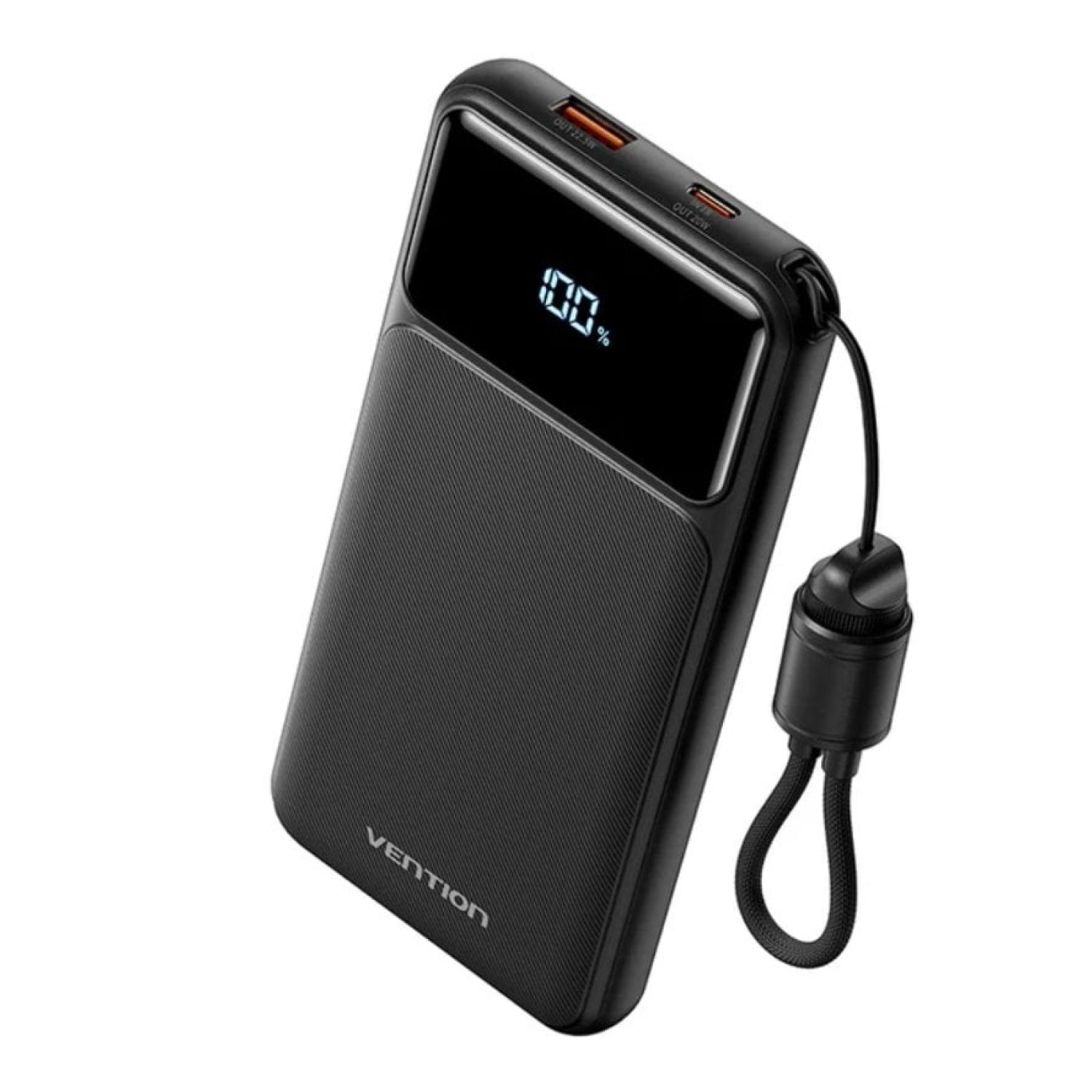 Powerbank 10000mAh Vention XGYB0-39-TY/ 22.5W/ Negro/ Incluye Cable USB Tipo-C