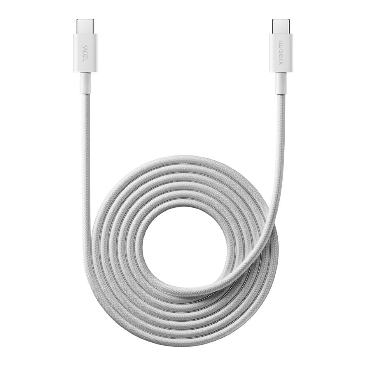 Xiaomi Cable USB Tipo-C · 2m · 6A · 120W · 480Mbps · Trenzado Blanco