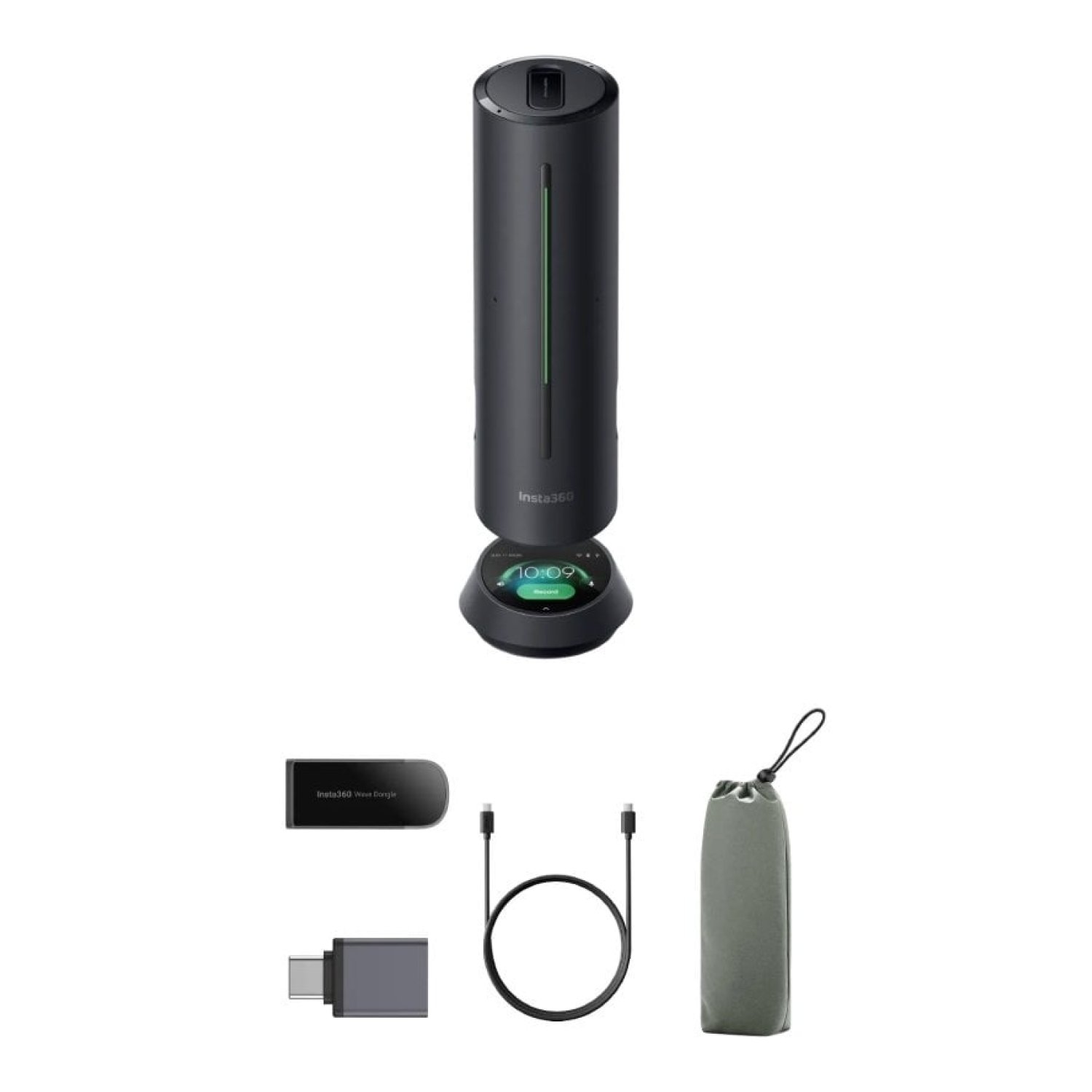 Altavoz/Microfono Portátil para Conferencias Insta360 Wave/ USB-Bluetooth/ Negro