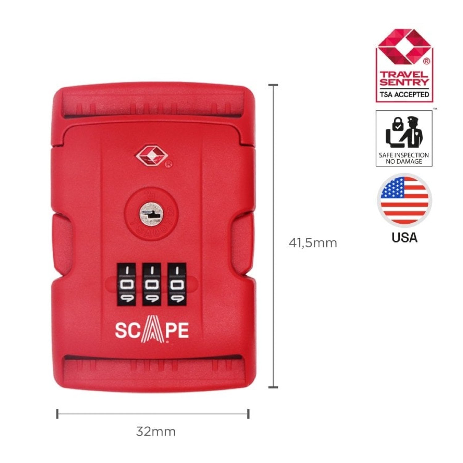 Correa para Maleta con Combinación Scape Travel E0121/ Roja