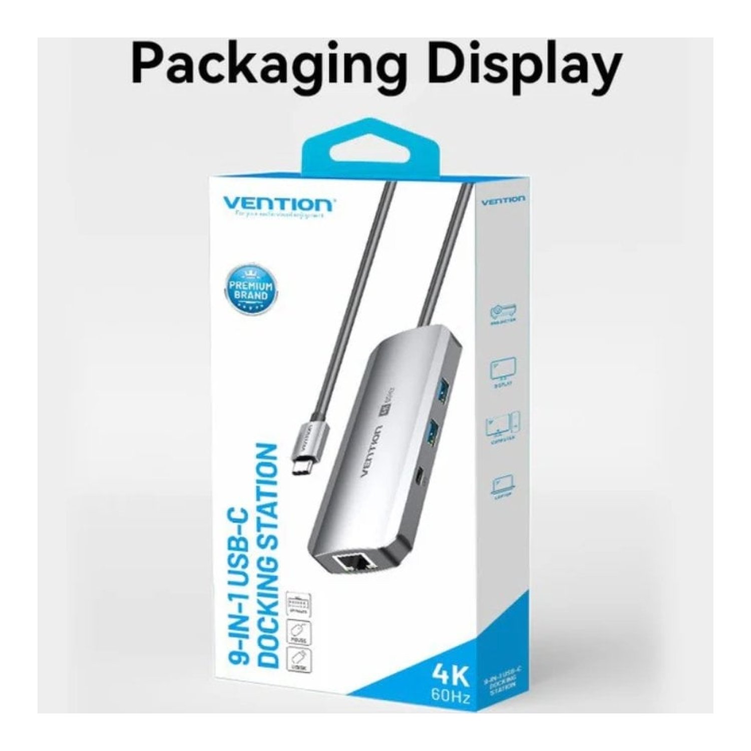Docking USB Tipo-C Vention TQMHB/ 1xHDMI 4K/ 2xUSB/ 1xUSB Tipo-C/ 1xJack 3.5mm / 1xRJ45/ 1xUSB Tipo-C PD/ 1xLector Tarjetas/ Gris