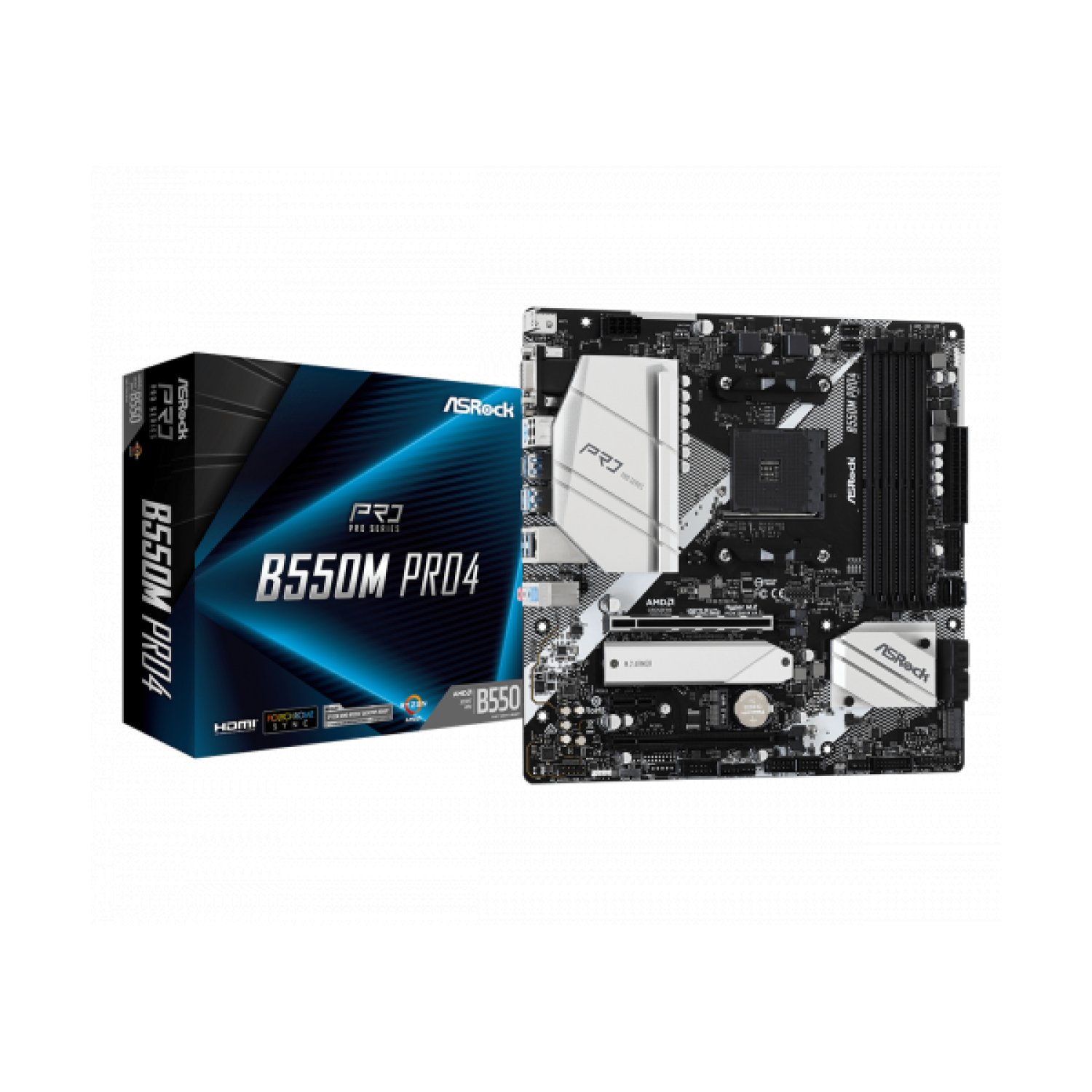 ASROCK B550M Pro4 · Placa Base AM4 · Micro ATX · B550