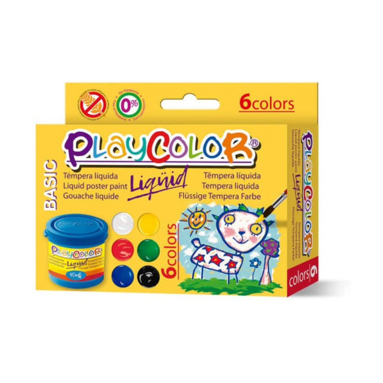 Playcolor Liqquid · Pintura Líquida 40ml · 6 Colores Surtidos + Pincel