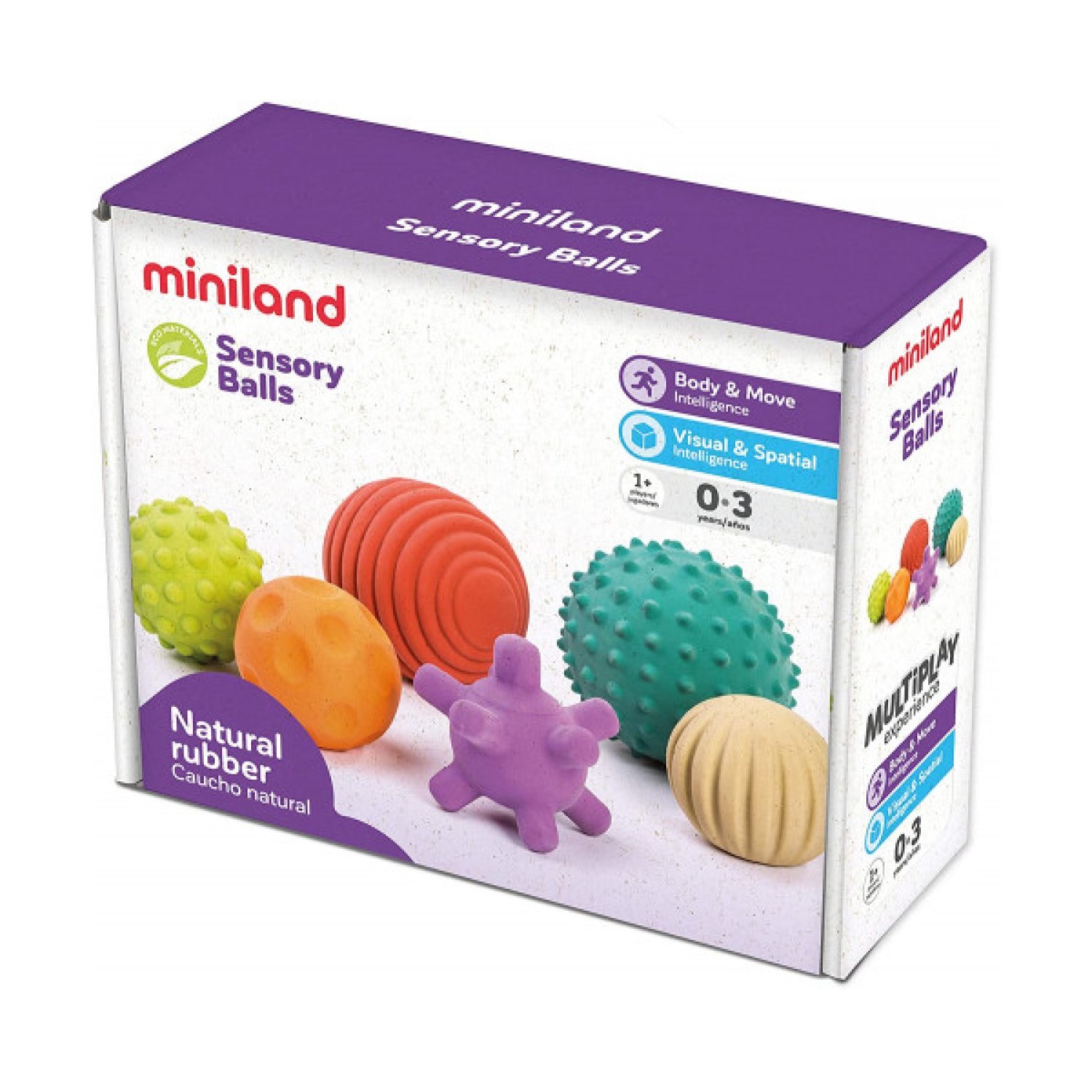 Miniland Sensory Balls · Set de Pelotas Sensoriales · Estimulación Táctil Infantil