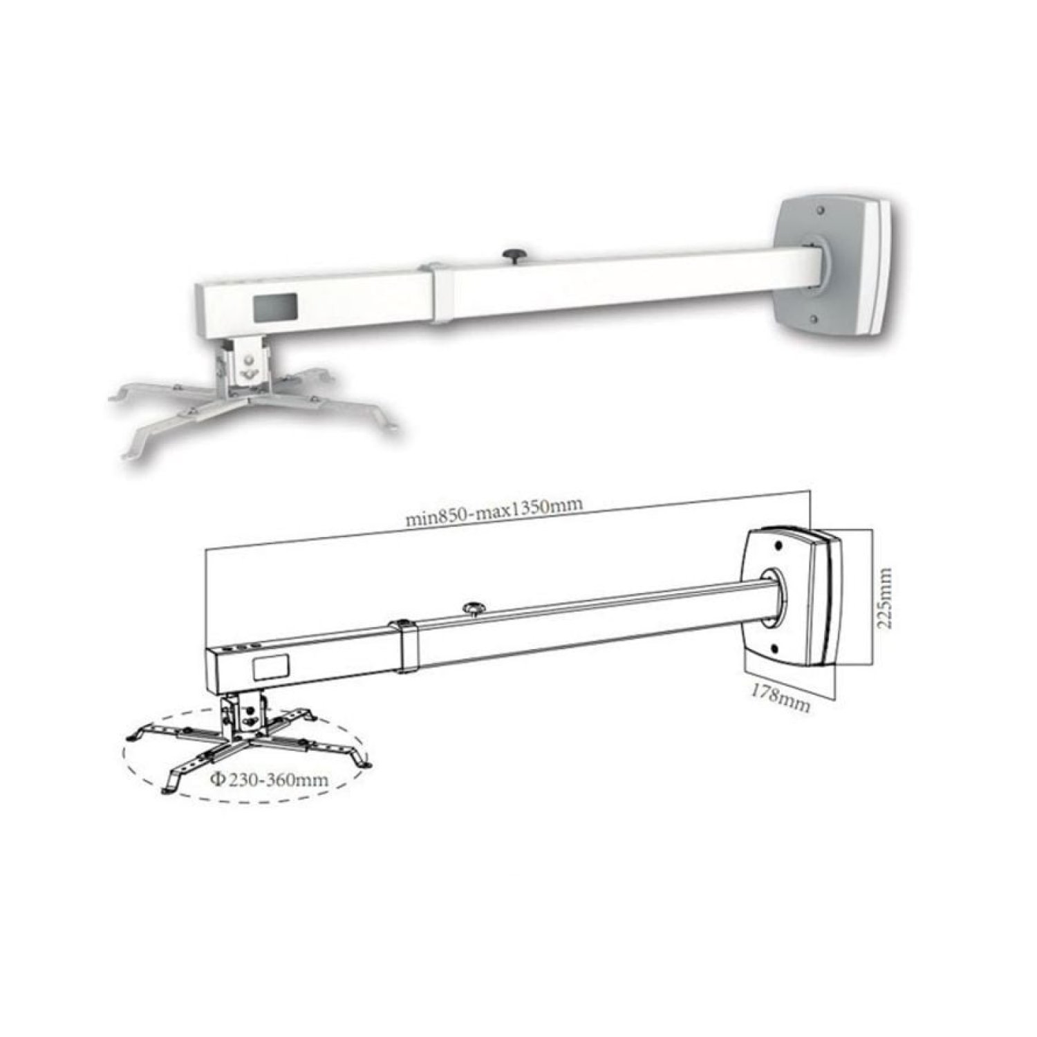 Approx appSV03P · Soporte de Pared para Proyector · Extensible · Hasta 10kg