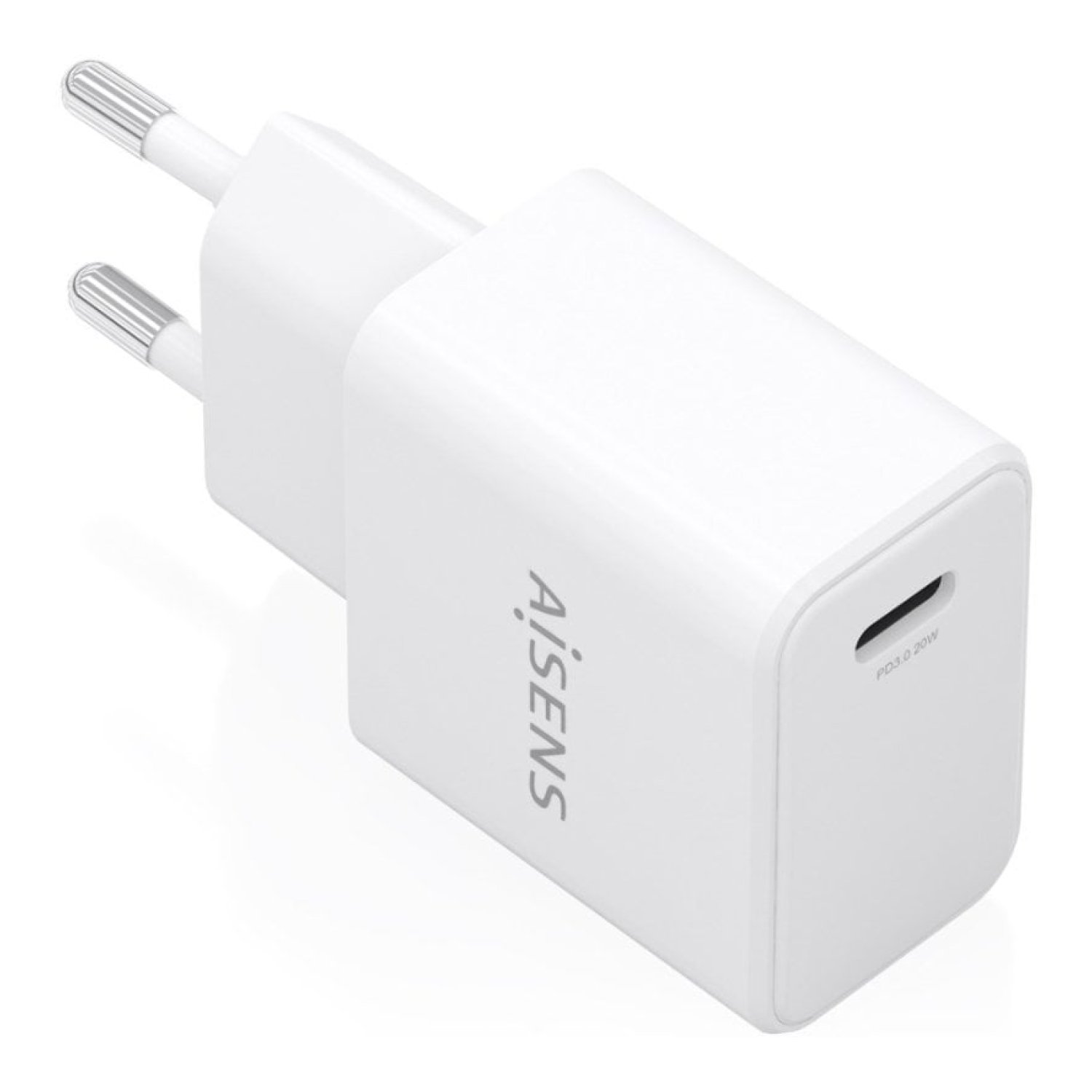 Cargador de Pared GaN Aisens A110-1023/ 1xUSB Tipo-C/ 20W/ Blanco