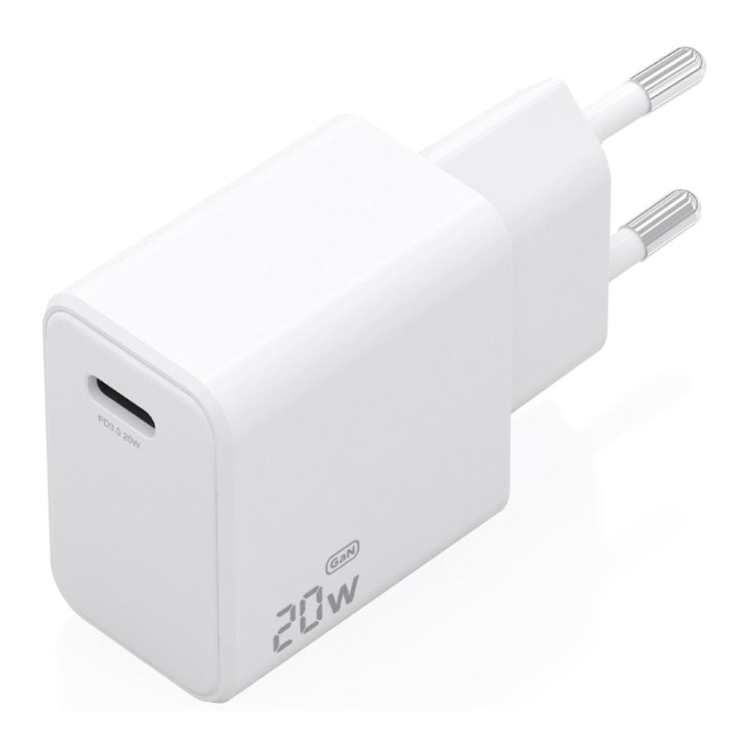 Cargador de Pared GaN Aisens A110-1023/ 1xUSB Tipo-C/ 20W/ Blanco