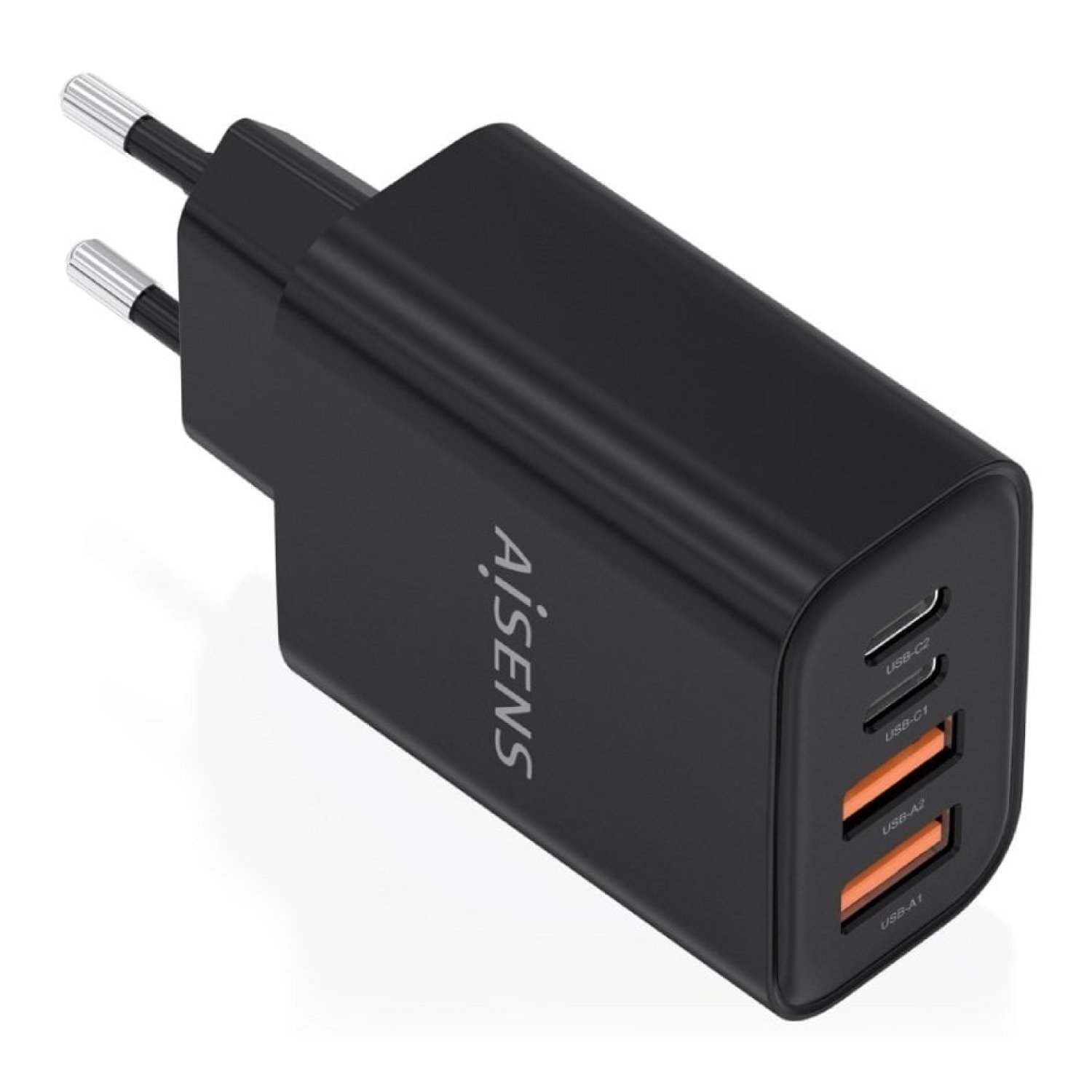 Cargador de Pared GaN Aisens A110-1028/ 2xUSB Tipo-C/ 2xUSB/ 32W/ Negro