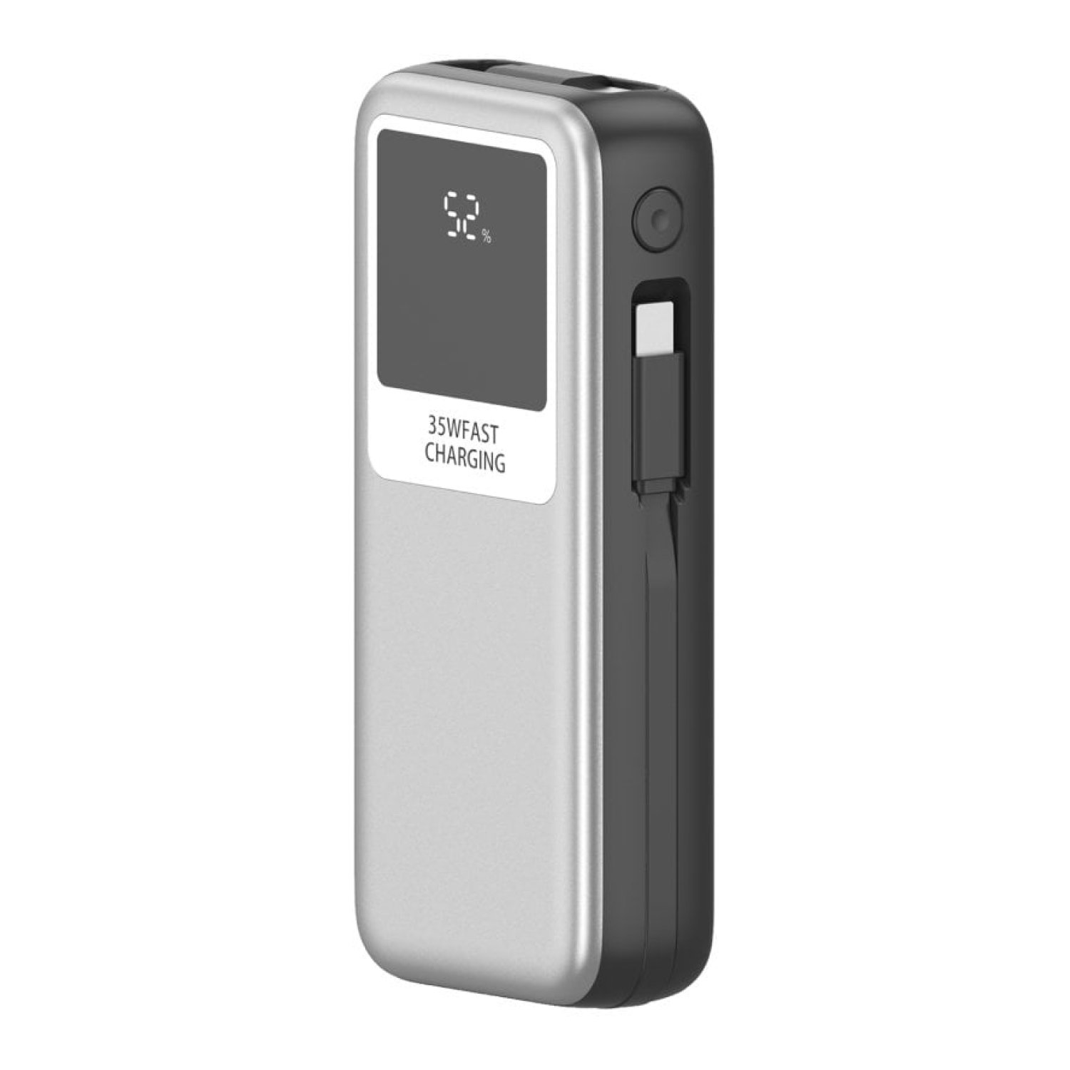 Powerbank 10000mAh Leotec LEPOW35W10S/ 35W/ Plata y Gris/ Incluye Cable USB Tipo-C y Lightning