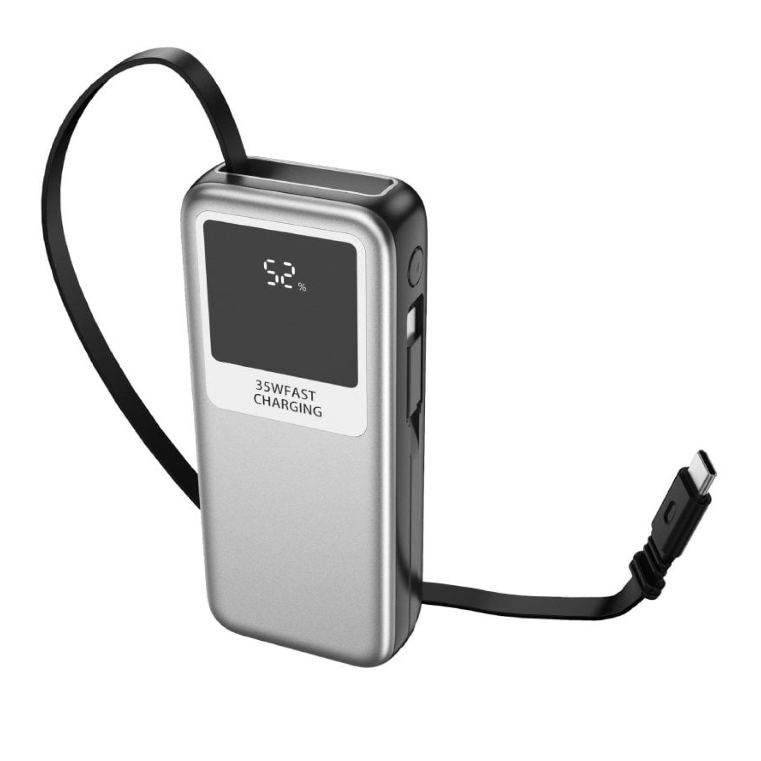 Powerbank 10000mAh Leotec LEPOW35W10S/ 35W/ Plata y Gris/ Incluye Cable USB Tipo-C y Lightning