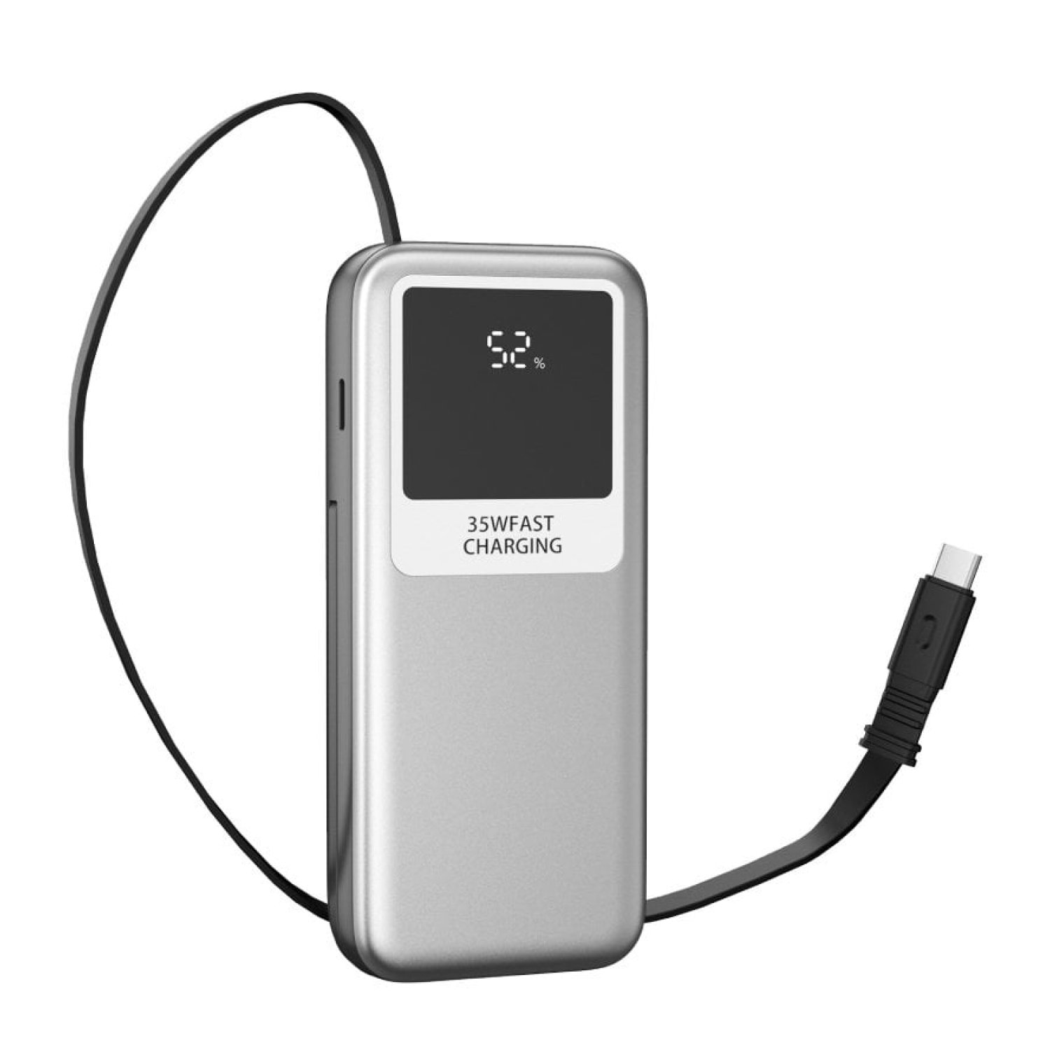 Powerbank 10000mAh Leotec LEPOW35W10S/ 35W/ Plata y Gris/ Incluye Cable USB Tipo-C y Lightning