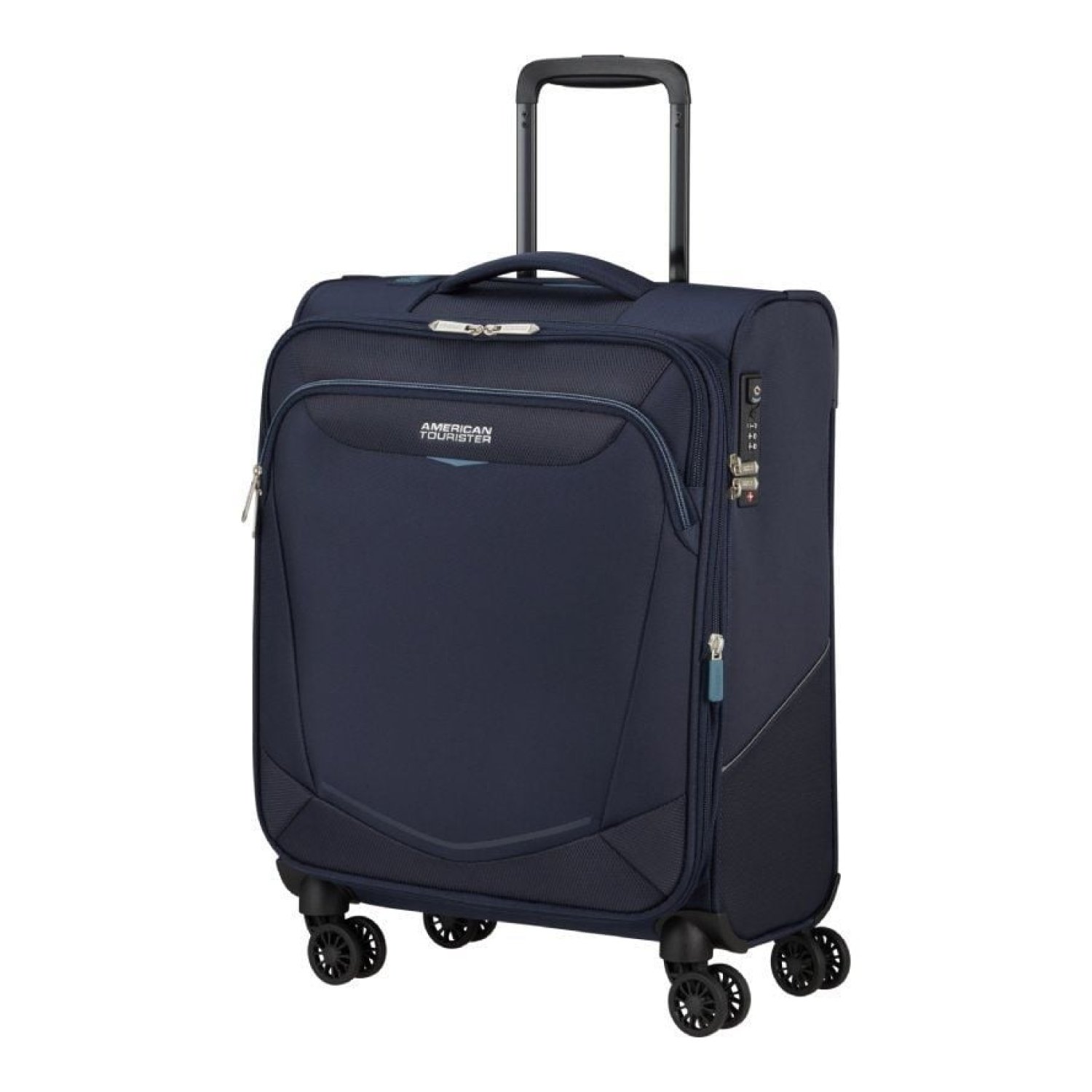 Maleta de Cabina American Tourister SummerRide Spinner 55cm/ 55x40x23cm/ 4 Ruedas/ Azul Marino