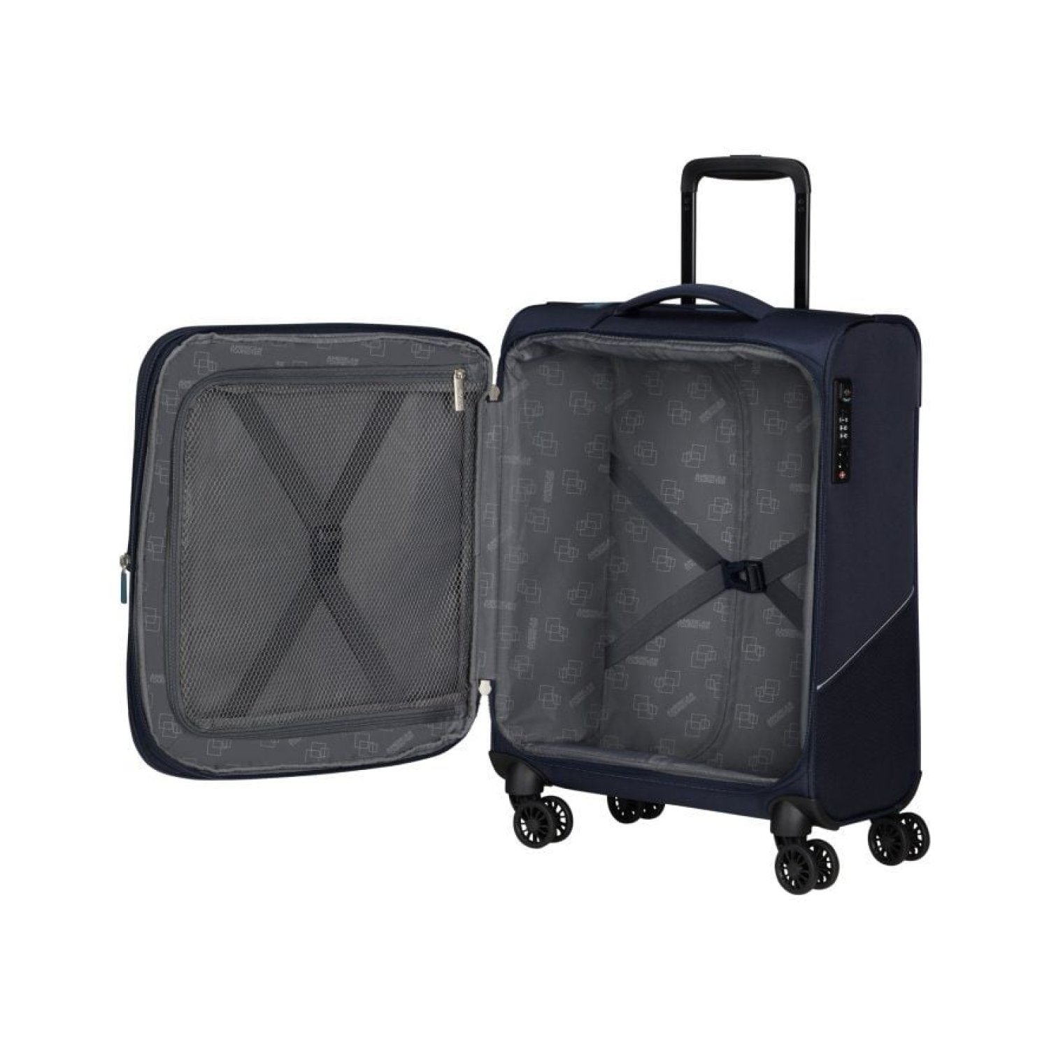 Maleta de Cabina American Tourister SummerRide Spinner 55cm/ 55x40x23cm/ 4 Ruedas/ Azul Marino