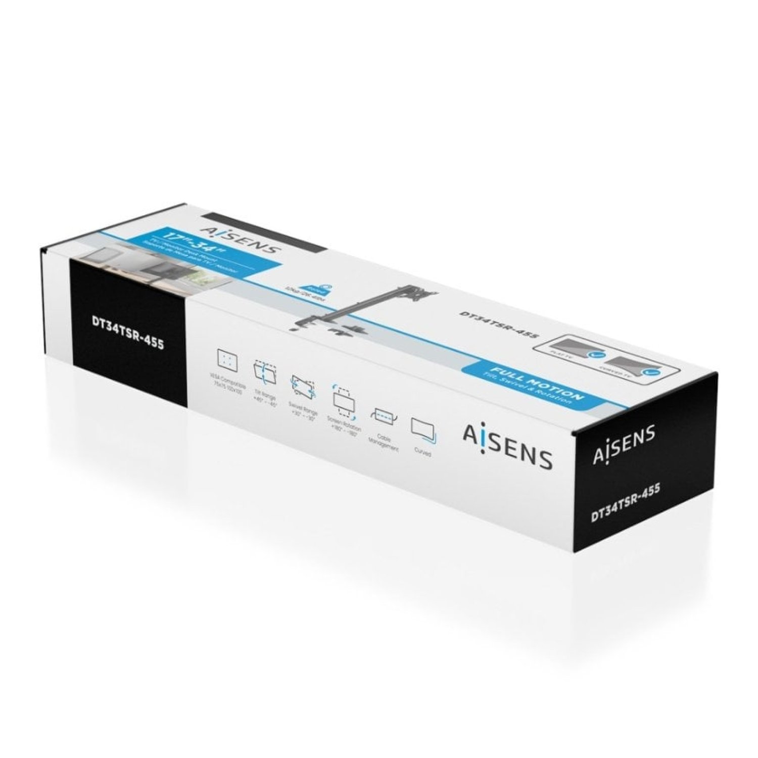 Soporte de Mesa para Monitor Aisens DT34TSR-455/ Giratorio/ Inclinable/ hasta 12kg