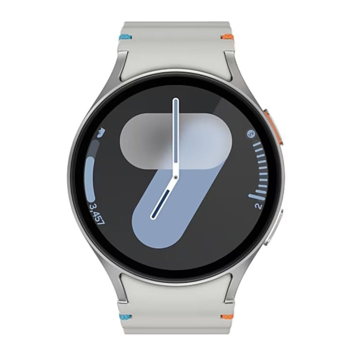 Samsung Galaxy Watch 7 · Notificaciones · Frecuencia Cardíaca · GPS · Plata