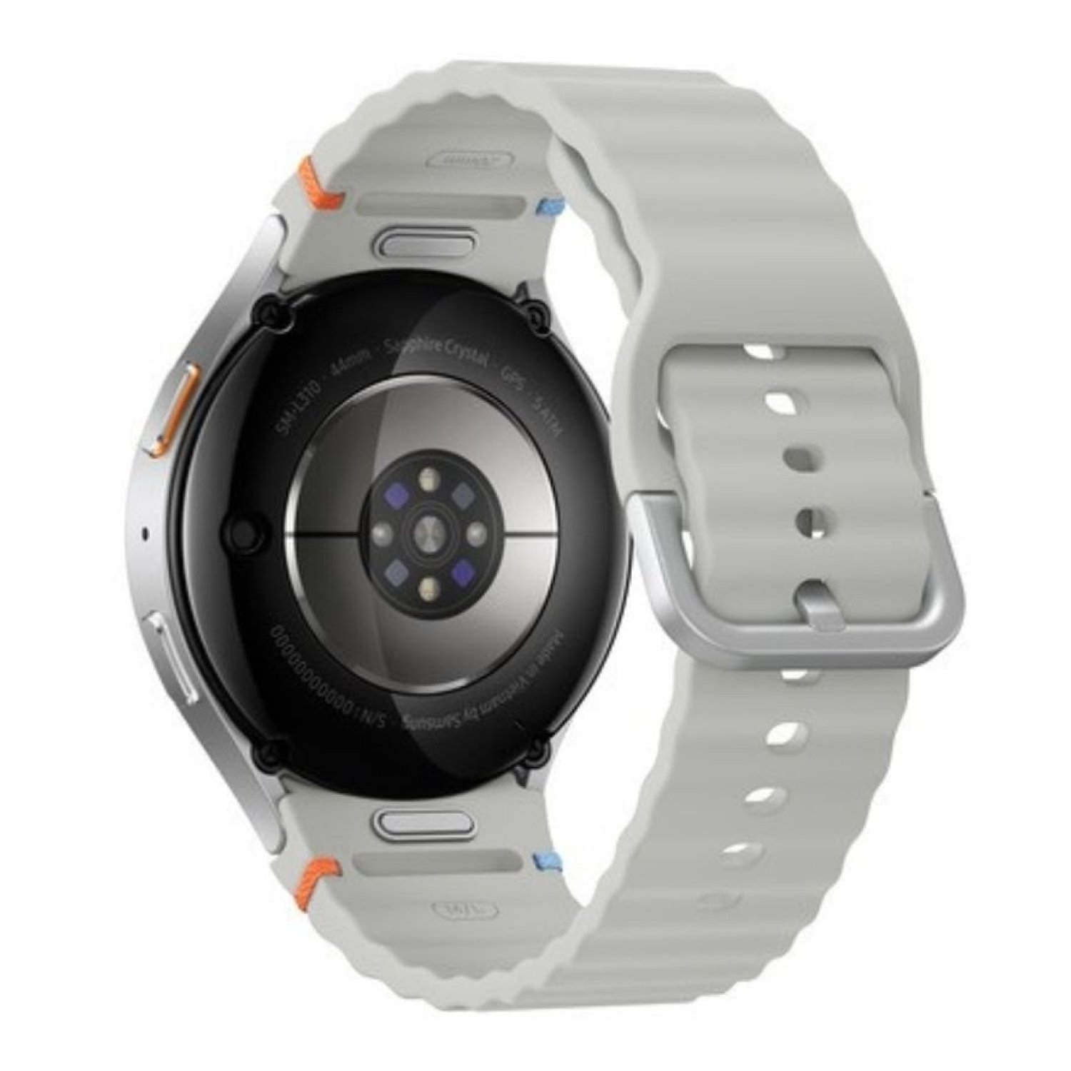 Samsung Galaxy Watch 7 · Notificaciones · Frecuencia Cardíaca · GPS · Plata