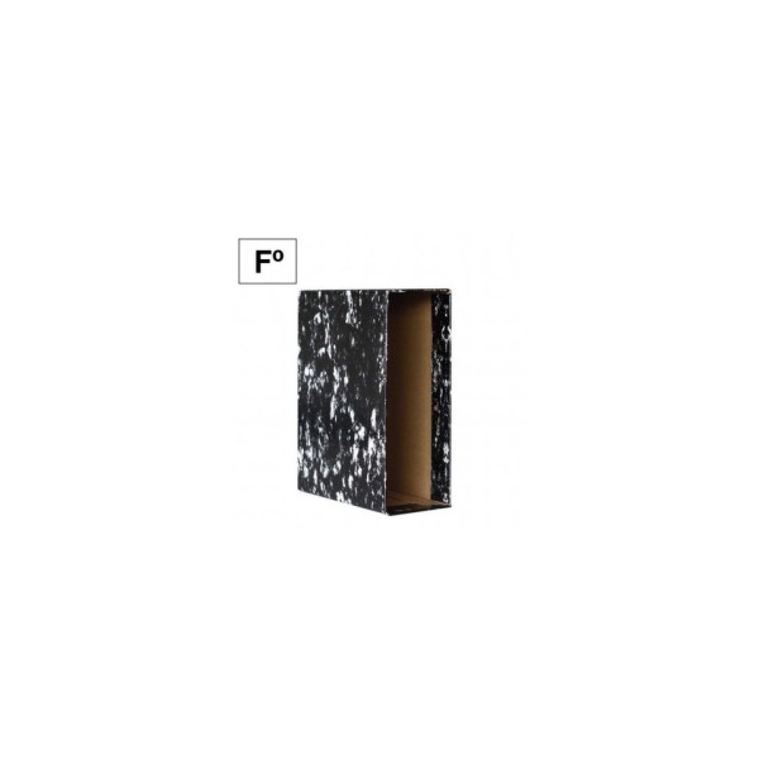 25 . CAJA PARA ARCHIVADOR JASPEADO A-Z FOLIO NEGRO ANCOR 002065