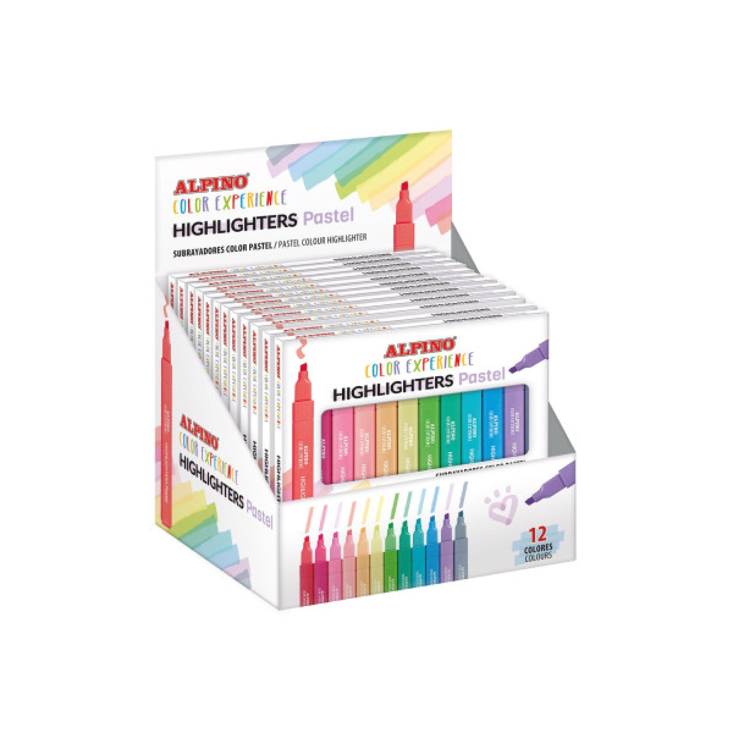 Alpino Color Experience · Estuche 12 Subrayadores Pastel