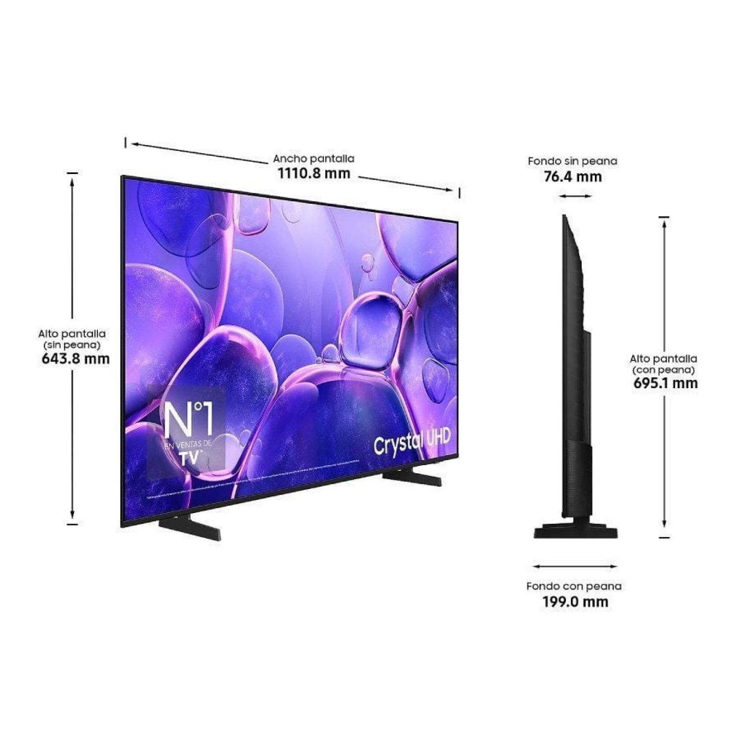 Samsung Crystal UHD · 50" · 4K · Smart TV · WiFi