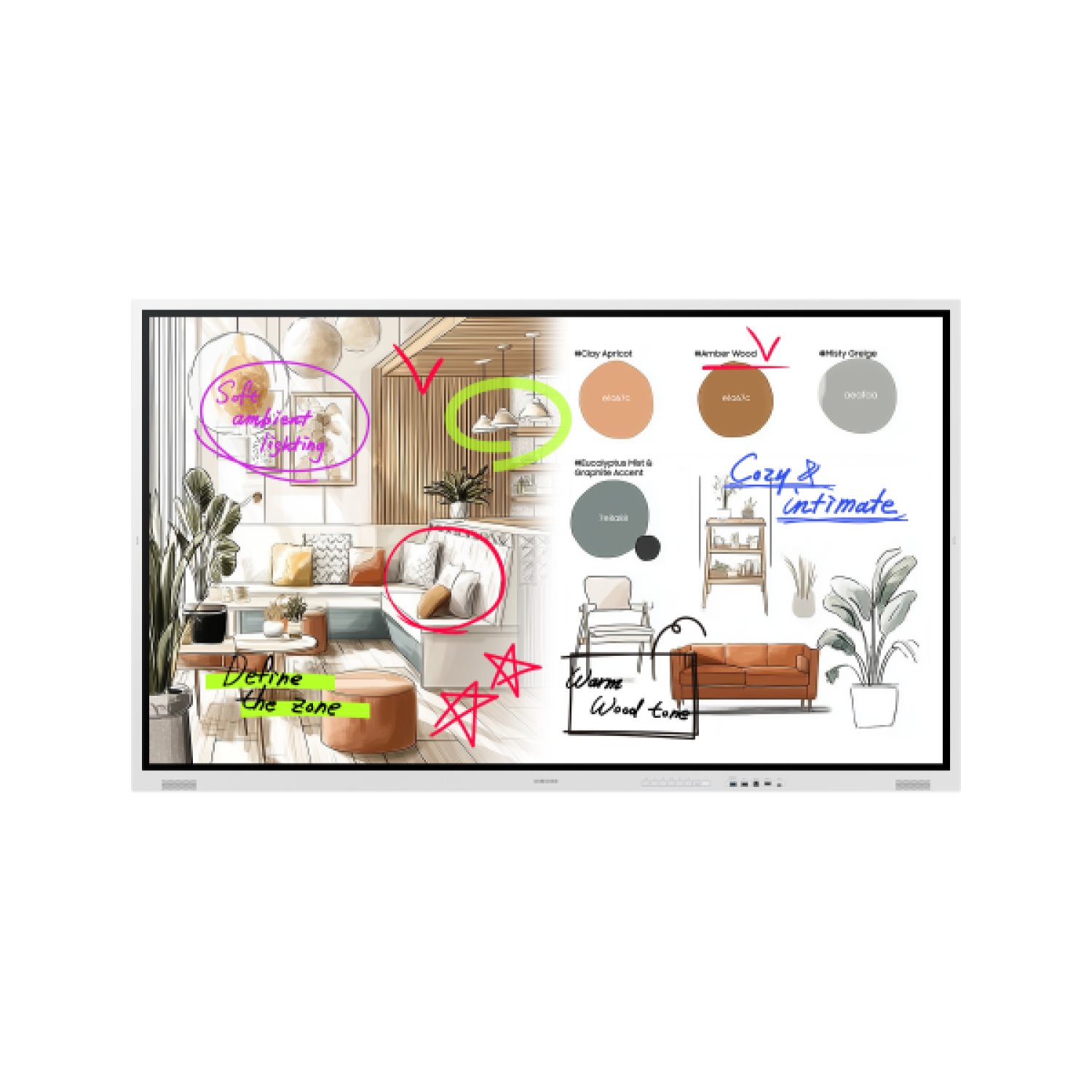 Samsung WM75FX Pantalla plana para señalización digital 190,5 cm (75") LED Wifi 450 cd / m² 4K Ultra HD Gris, Blanco Pantalla táctil Tizen 12/7