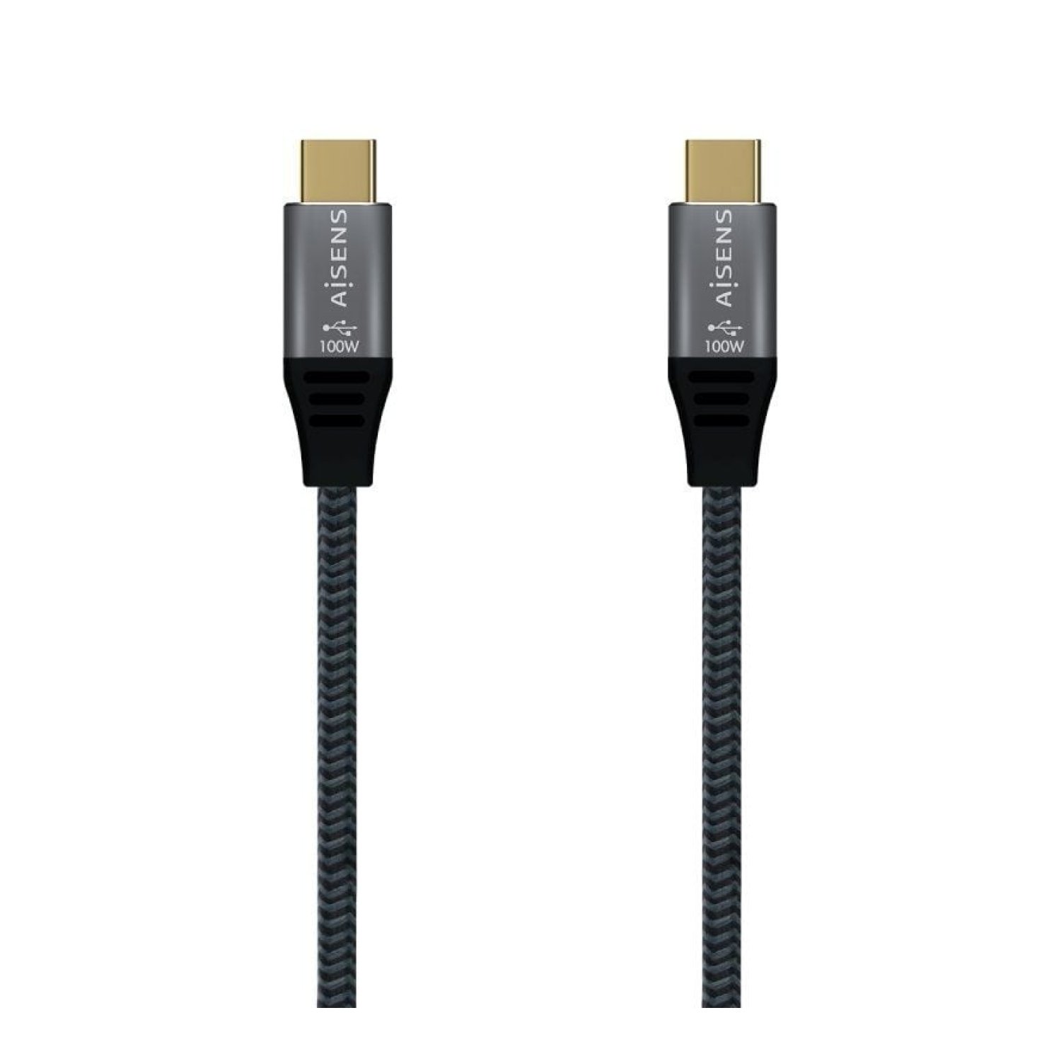 Aisens Cable USB-C · USB-C Macho a Macho · 100W · 480Mbps · 1m · Gris