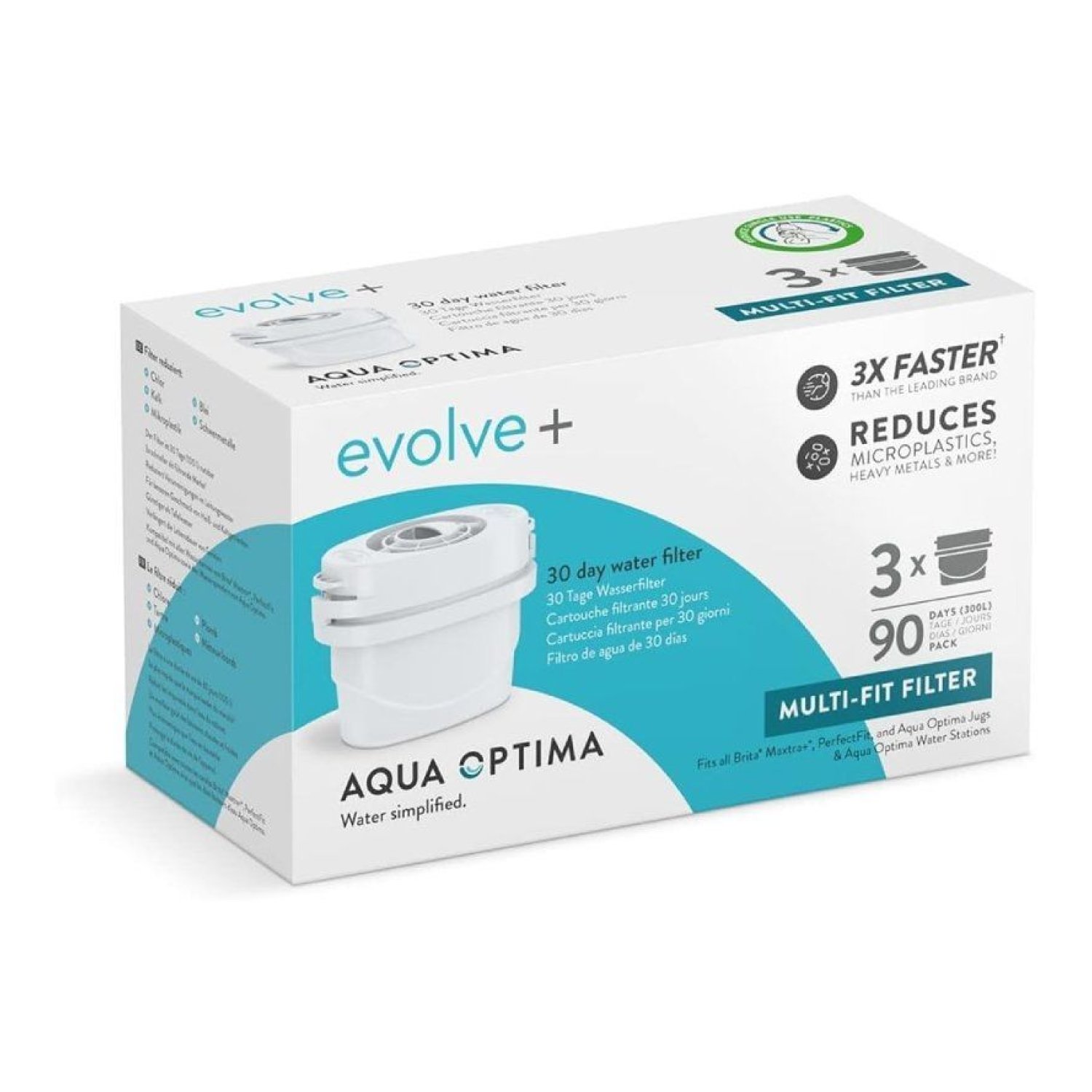Aqua Optima Evolve+ · Filtros de Agua · Pack 3 Unidades